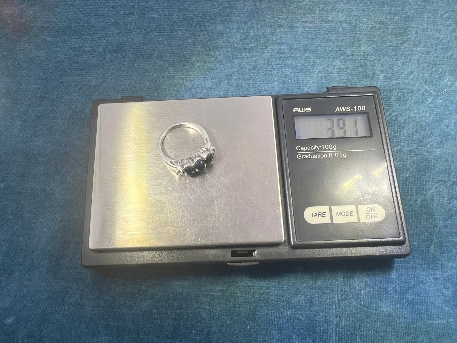 Natural Blue Star Sapphire 3 Gem Ring in 925 Sterling Silver *Video*