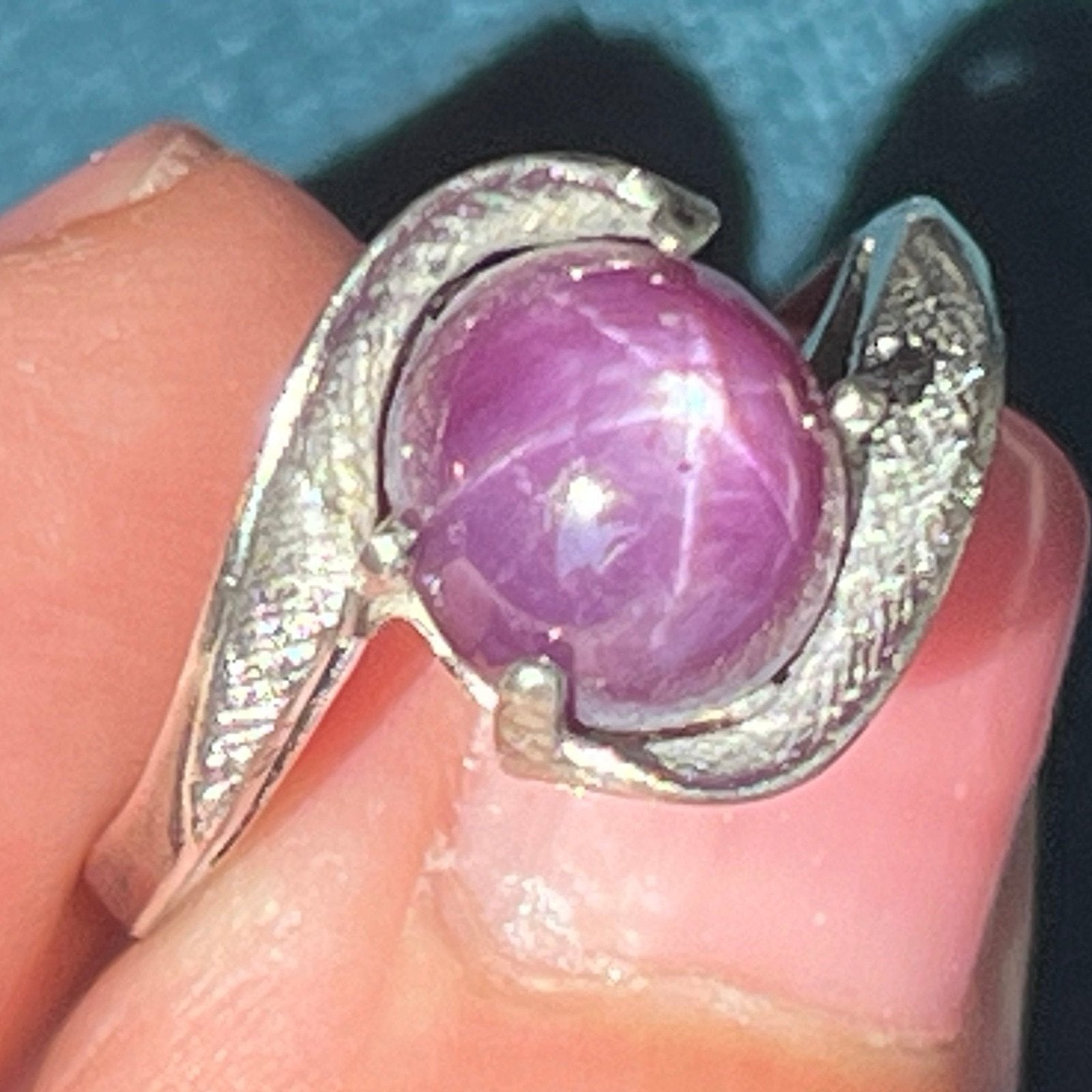 Natural Star Ruby Signet Ring in Sterling Silver *Video*