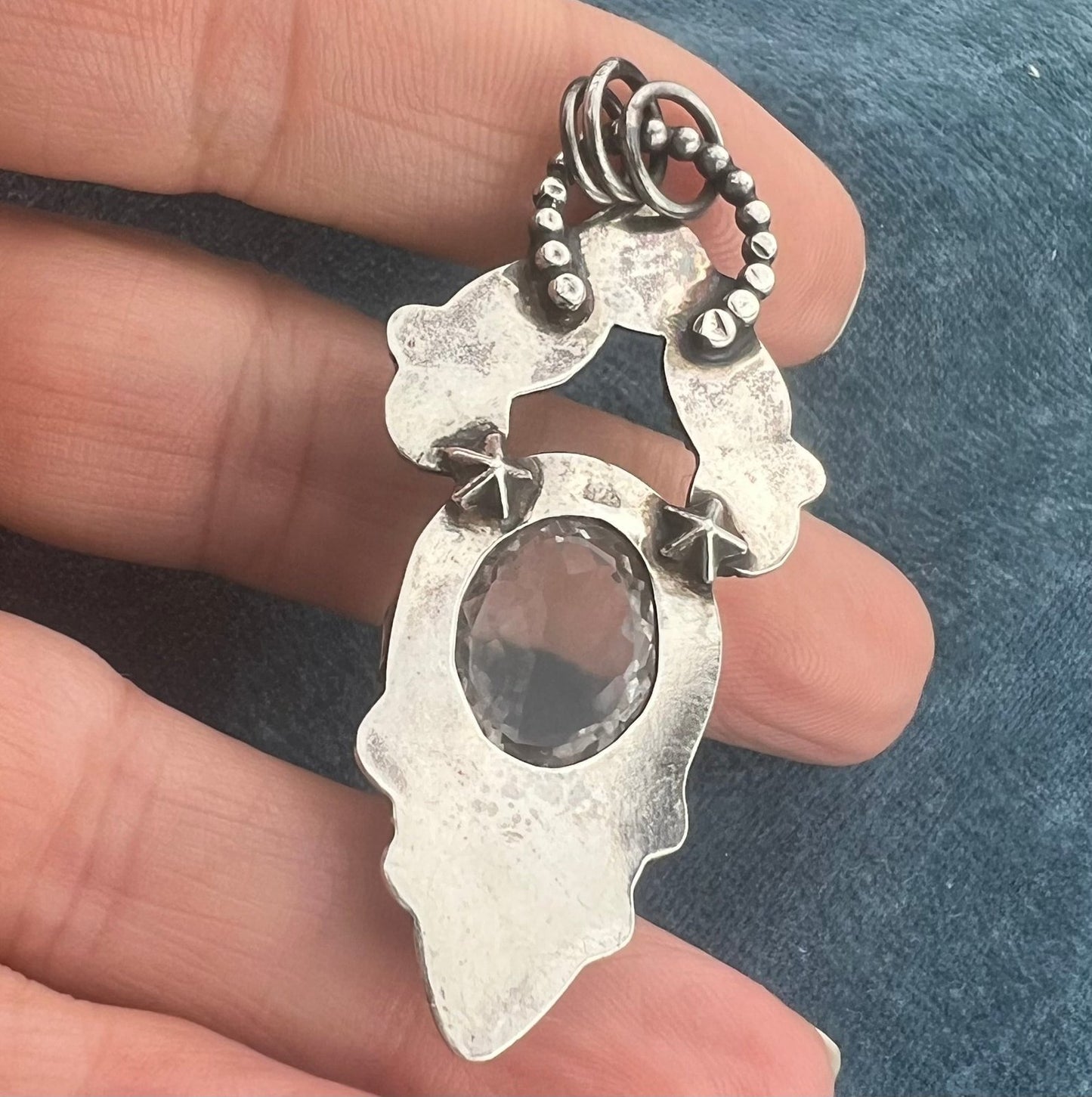 Old Pawn Ethiopian Jelly Opal 925 Pendant w Prism. 2" 13g *VIDEO**