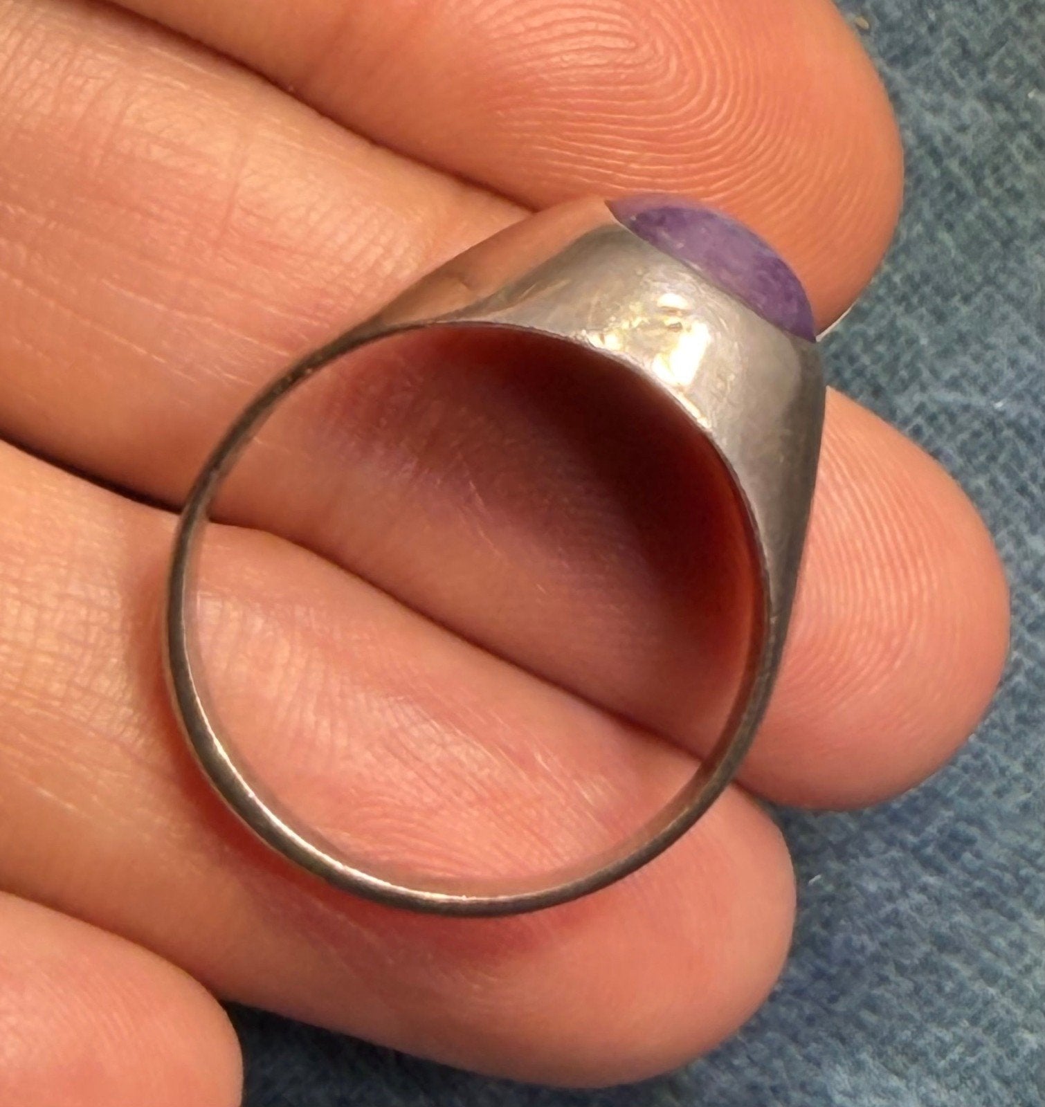 Purple Star Ruby / Sapphire Signet Ring in Sterling Silver. 7g *Video*