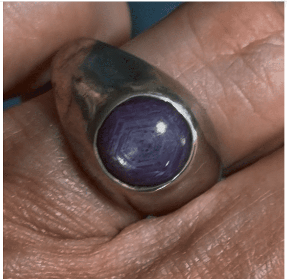 Purple Star Ruby / Sapphire Signet Ring in Sterling Silver. 7g *Video*