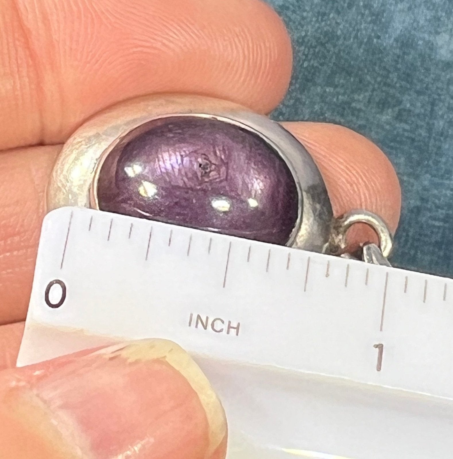 Purple Star Sapphire / Ruby Pendant in Sterling Silver. 1.5" + 18g *Video*