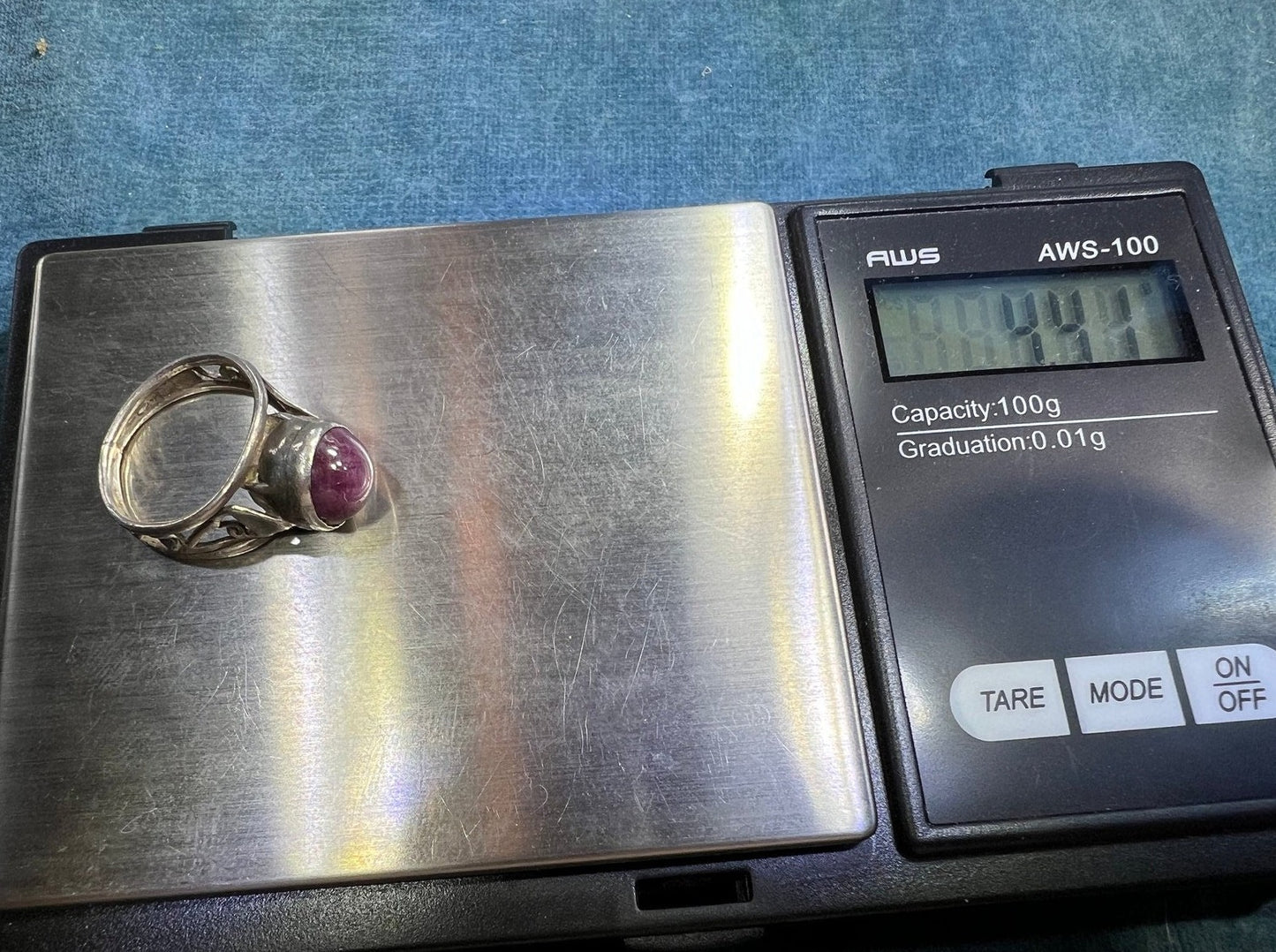 Sterling Silver Natural Red Star Sapphire / Ruby Ring *Video*