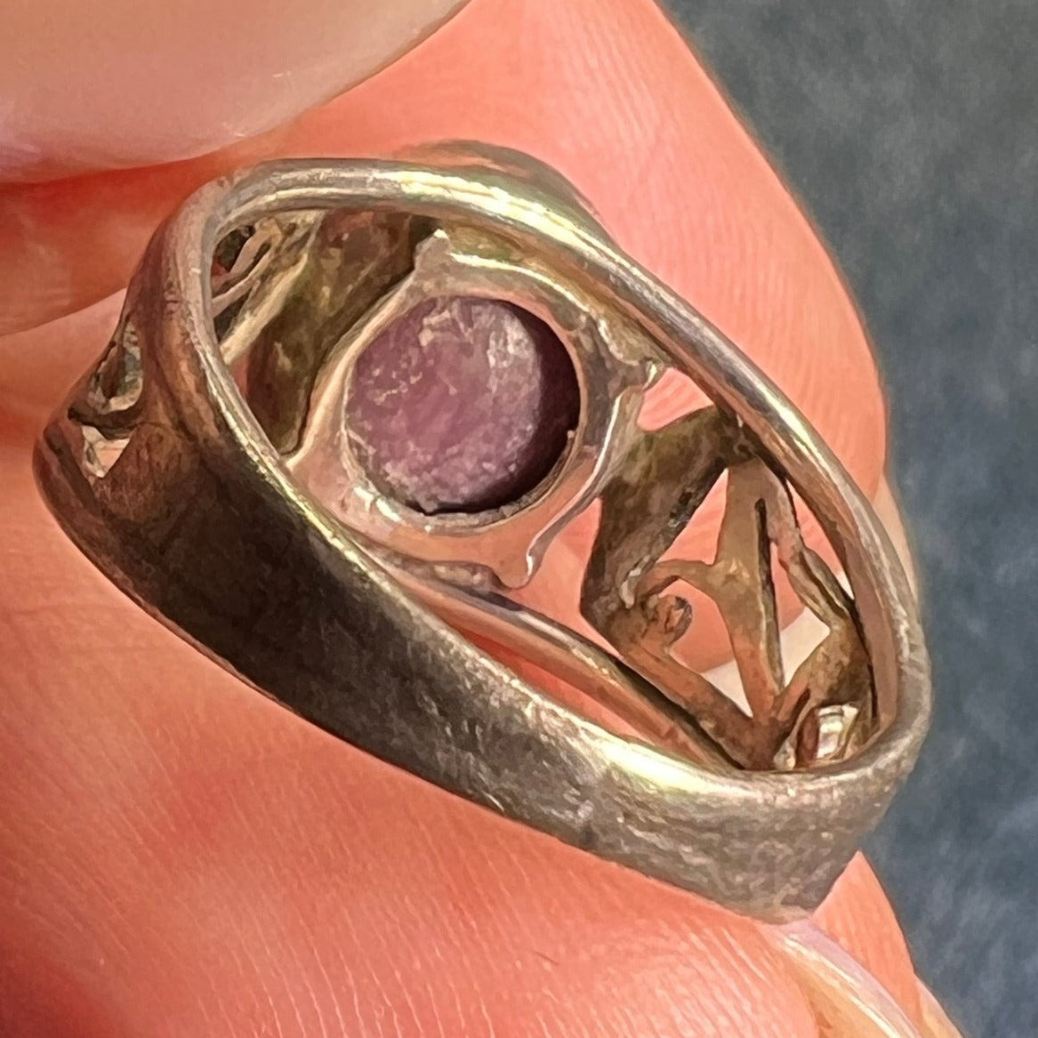 Sterling Silver Natural Red Star Sapphire / Ruby Ring *Video*