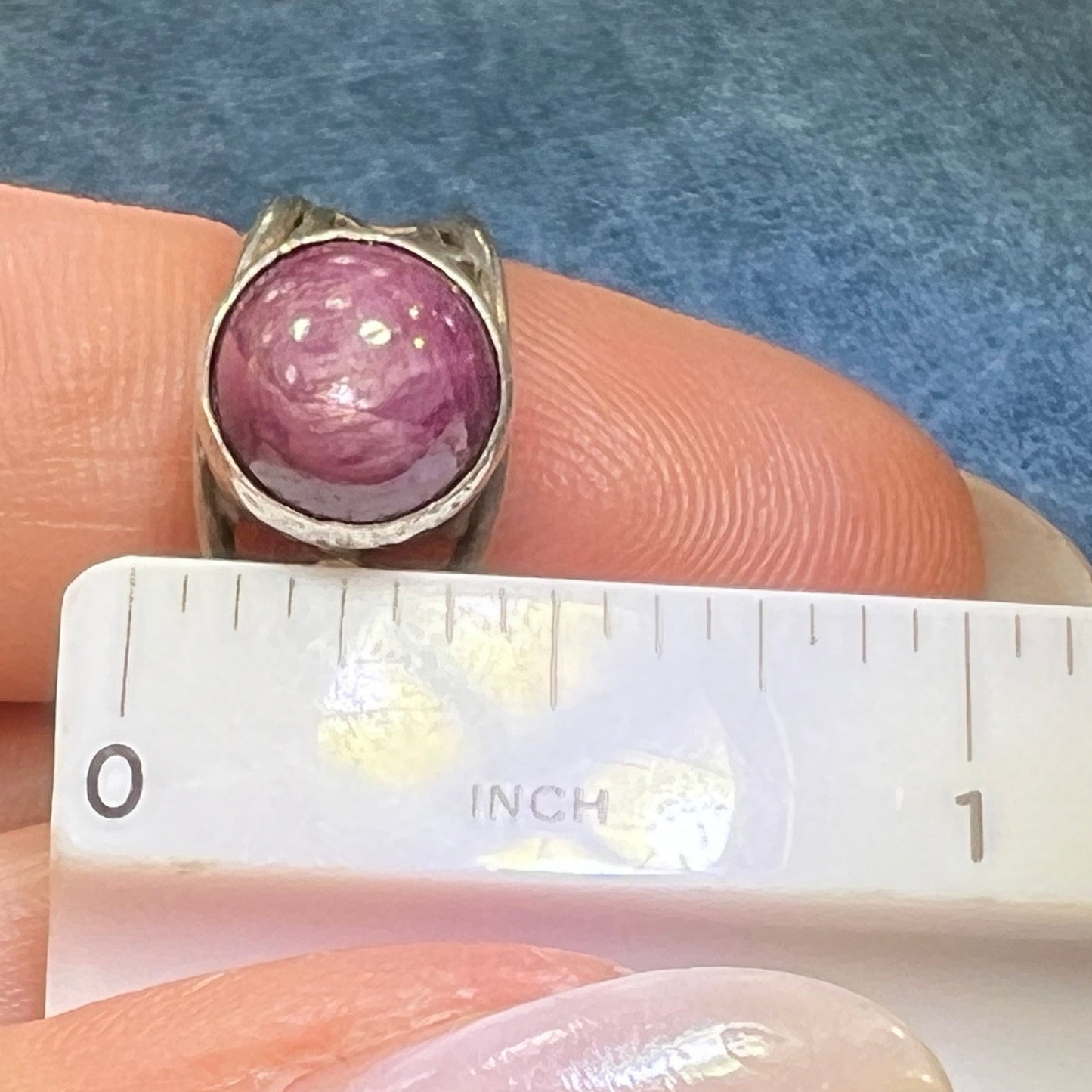 Sterling Silver Natural Red Star Sapphire / Ruby Ring *Video*