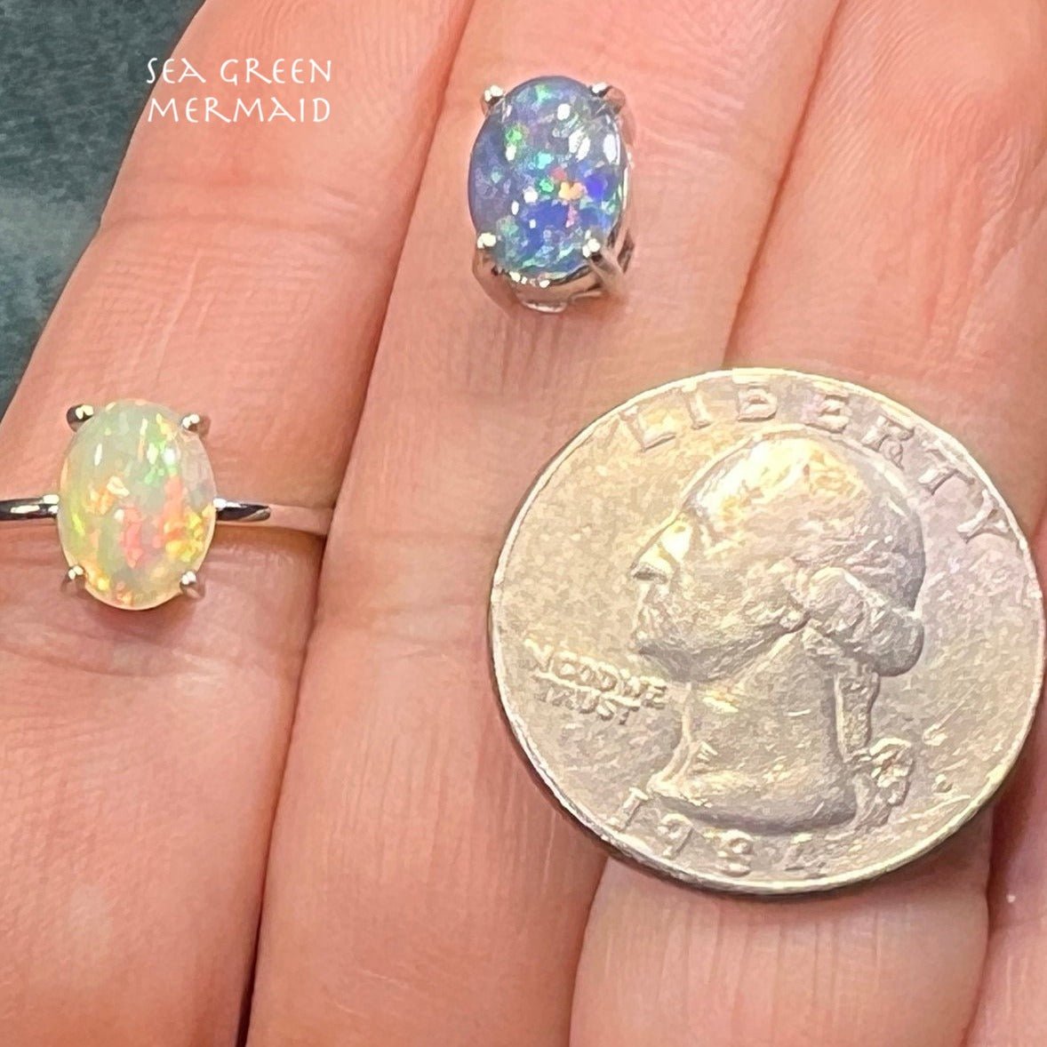 Sterling Silver Ring w Interchangeable Opals *Video*