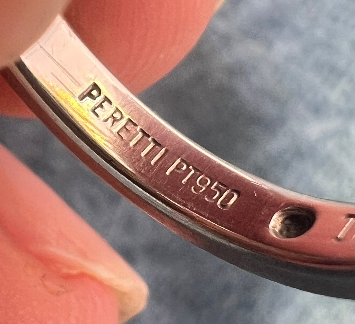 Tiffany Platinum Bezel-Set Diamond Stacking Ring Band. Over 5g *$1500 new*