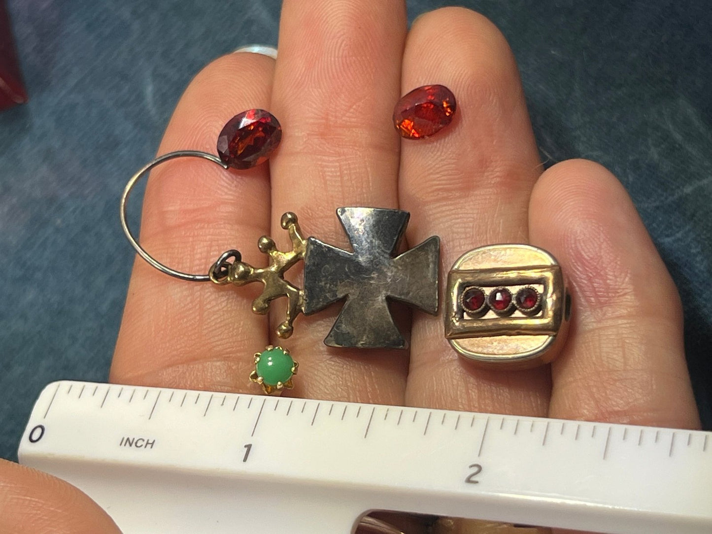 UNDER COST Jewelry Lot w Opal + 10k Gold Earring + 10k Charm - Box Z29