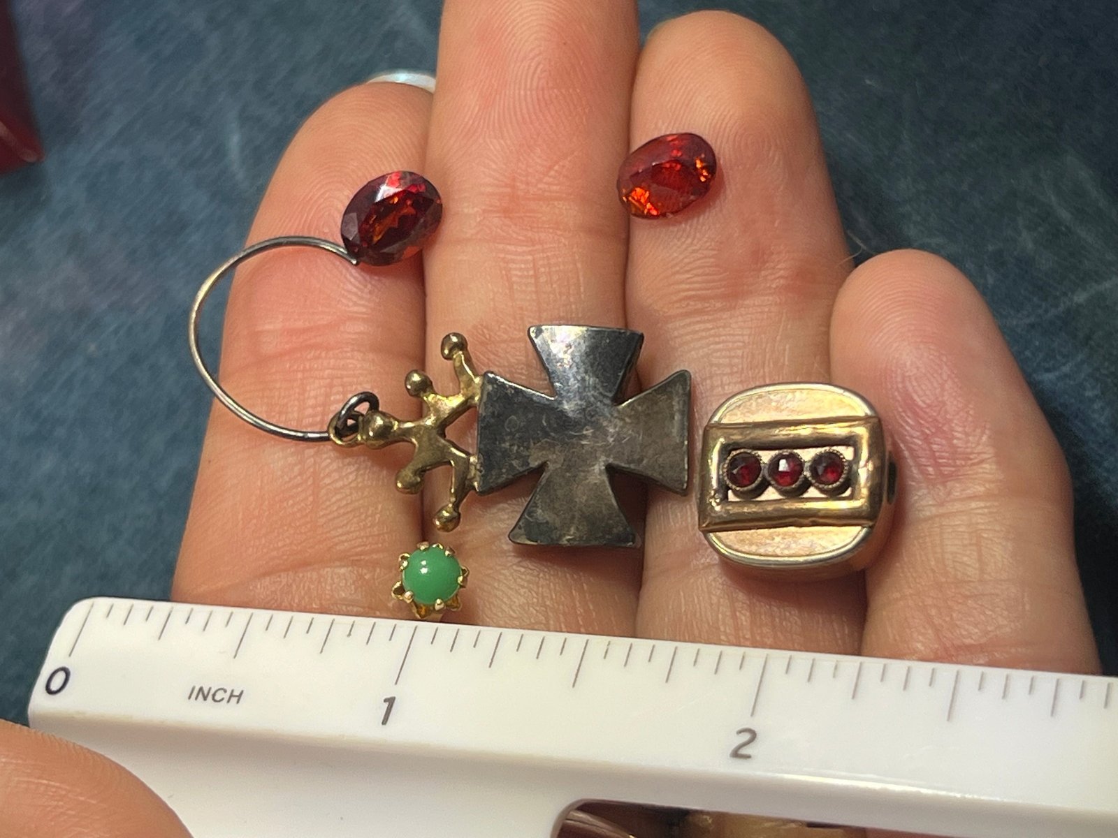 UNDER COST Jewelry Lot w Opal + 10k Gold Earring + 10k Charm - Box Z29