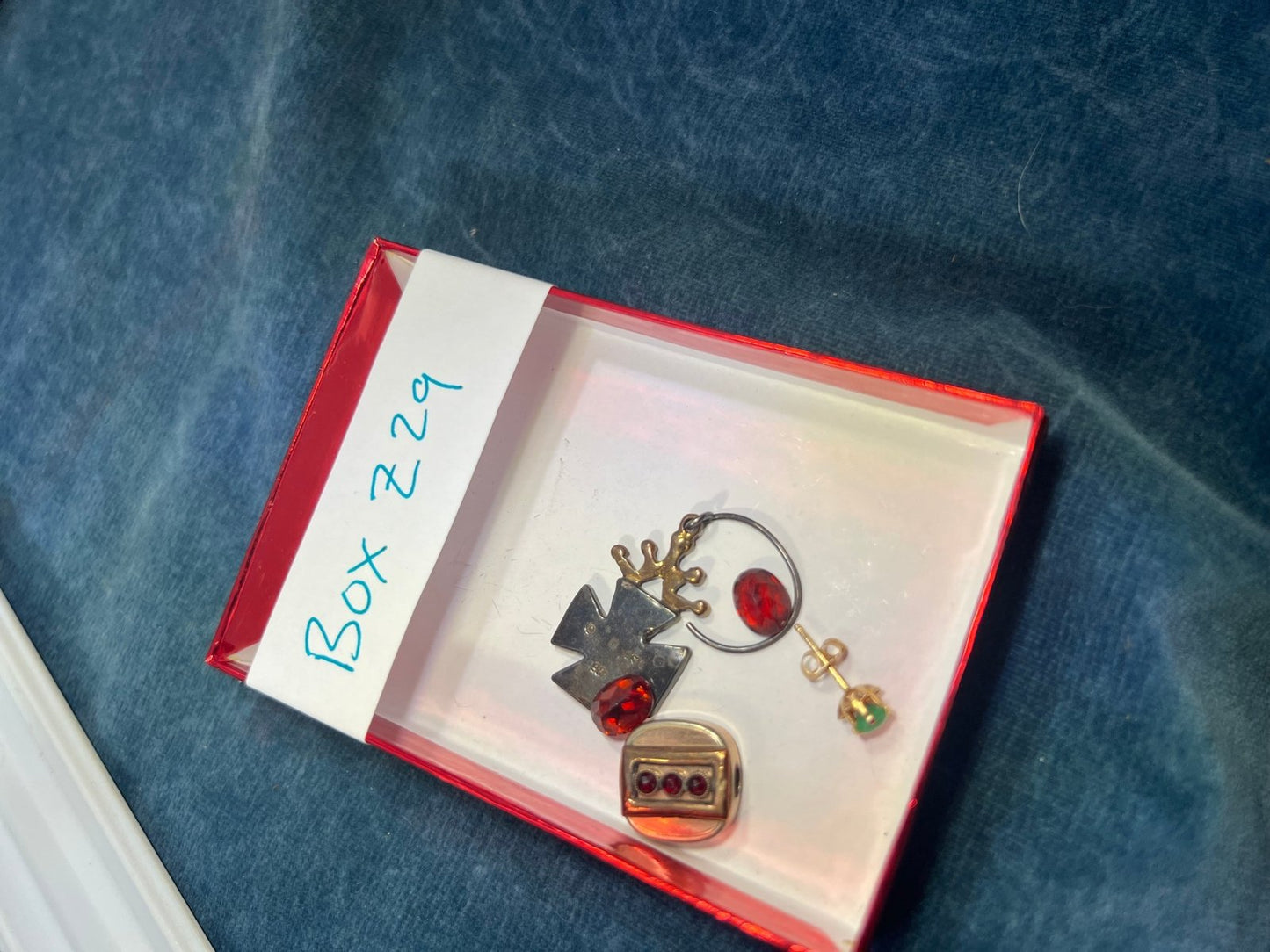 UNDER COST Jewelry Lot w Opal + 10k Gold Earring + 10k Charm - Box Z29