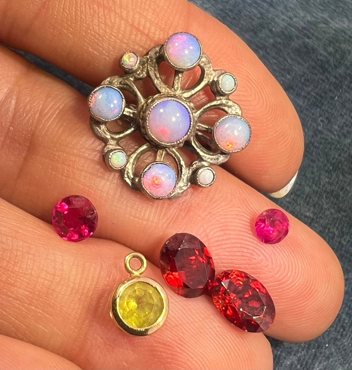 UNDER COST Jewelry Lot w Opal Earring + 10k Charm - Box Z24