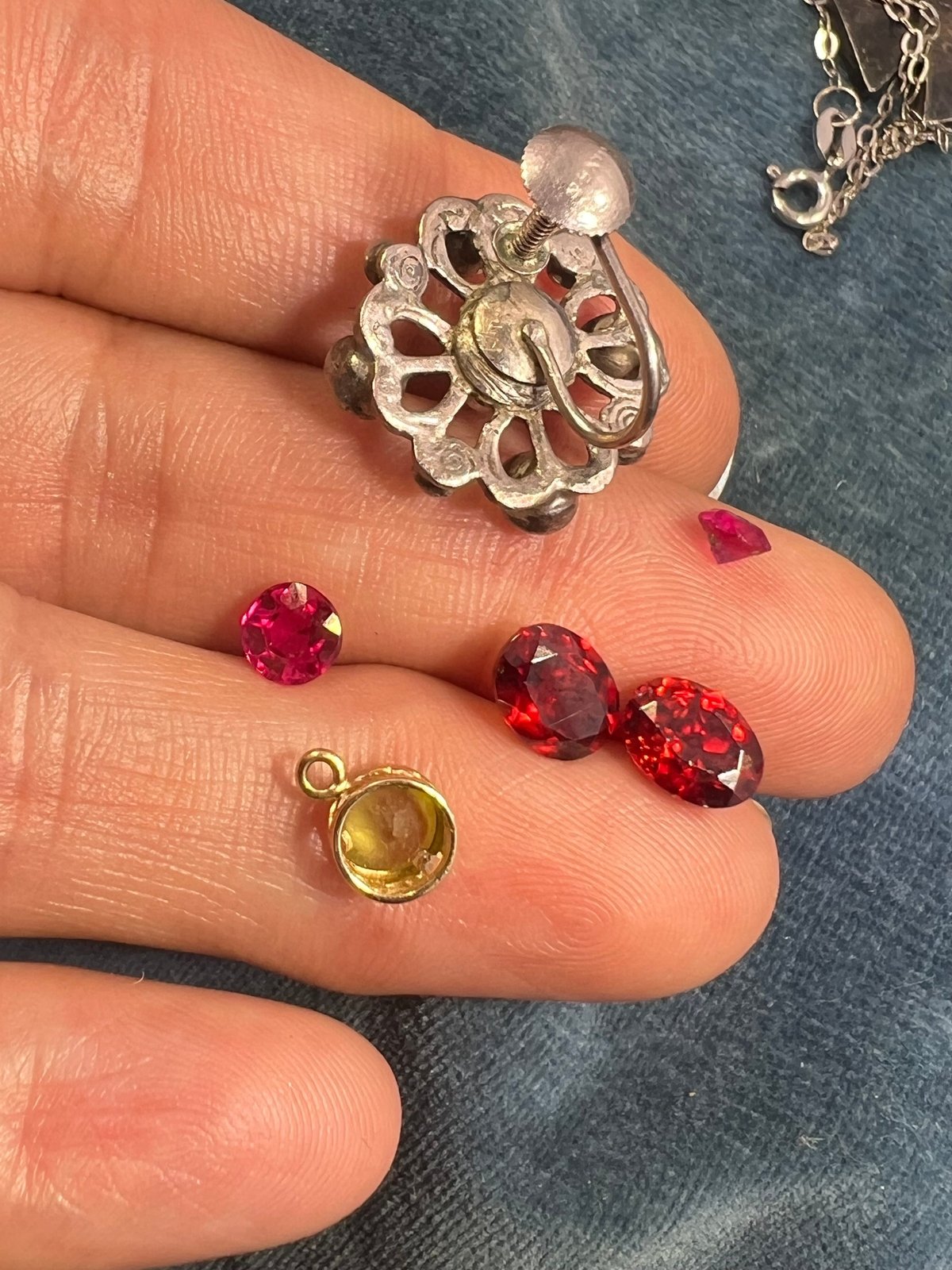 UNDER COST Jewelry Lot w Opal Earring + 10k Charm - Box Z24
