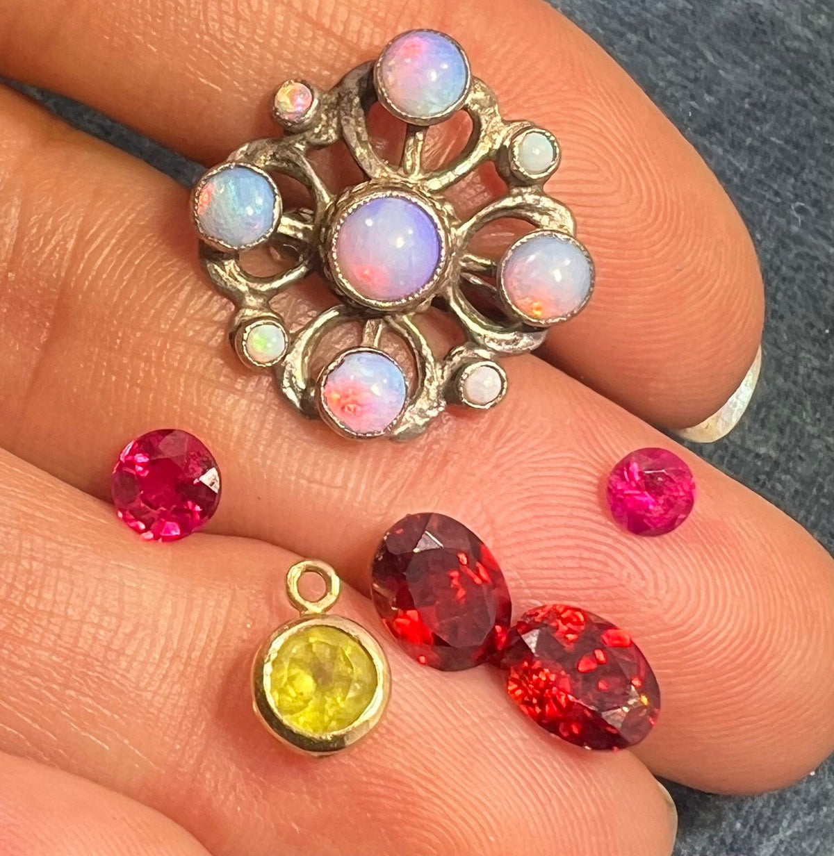 UNDER COST Jewelry Lot w Opal Earring + 10k Charm - Box Z24