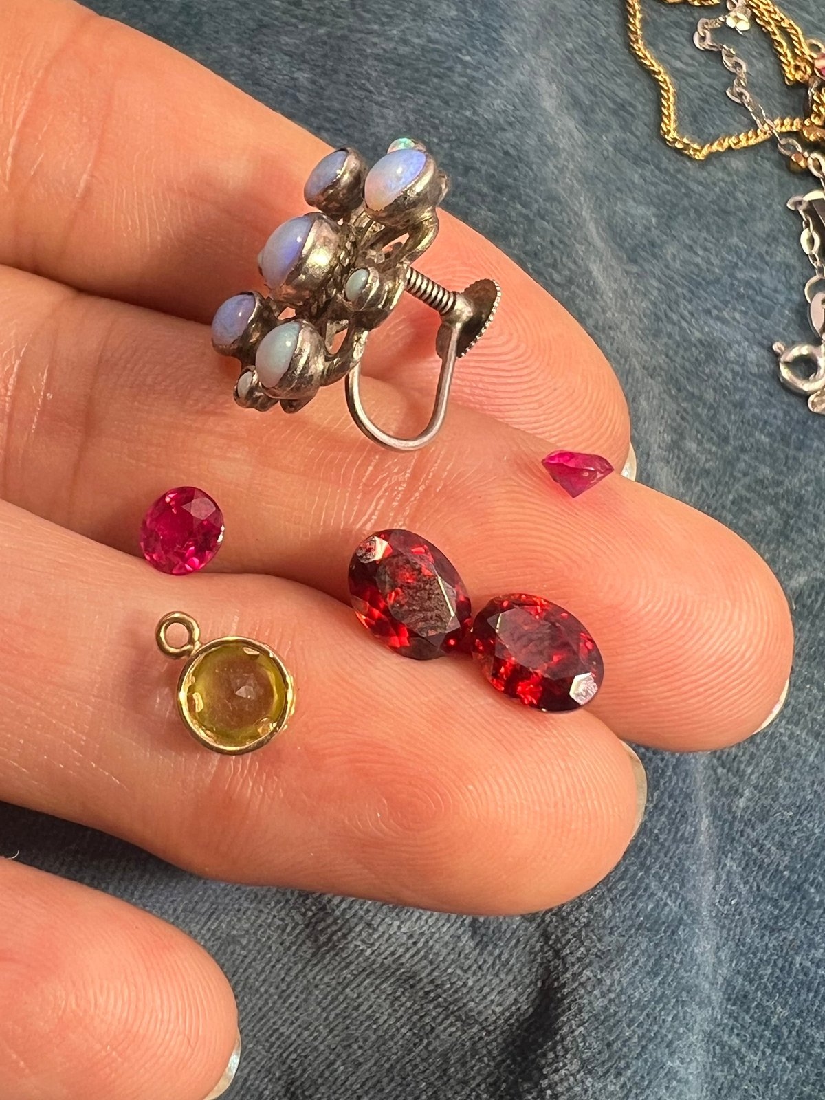 UNDER COST Jewelry Lot w Opal Earring + 10k Charm - Box Z24