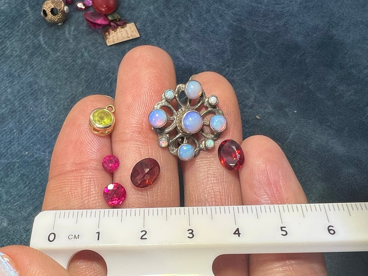 UNDER COST Jewelry Lot w Opal Earring + 10k Charm - Box Z24