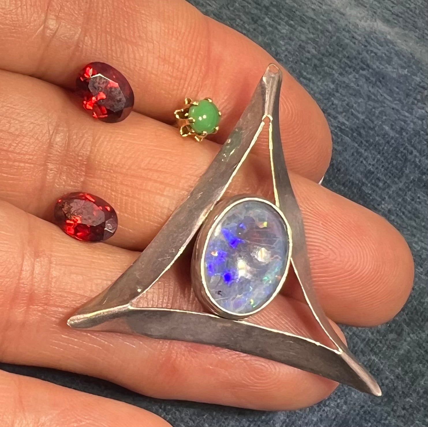UNDER COST Jewelry Lot w Opal Triplet + 10k Gold Earring + 10k Charm - Box Z30