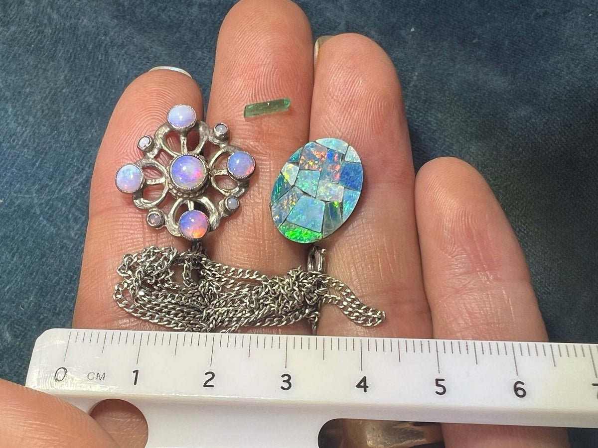 UNDER COST Jewelry Lot w Opals + Emerald - Box Z25