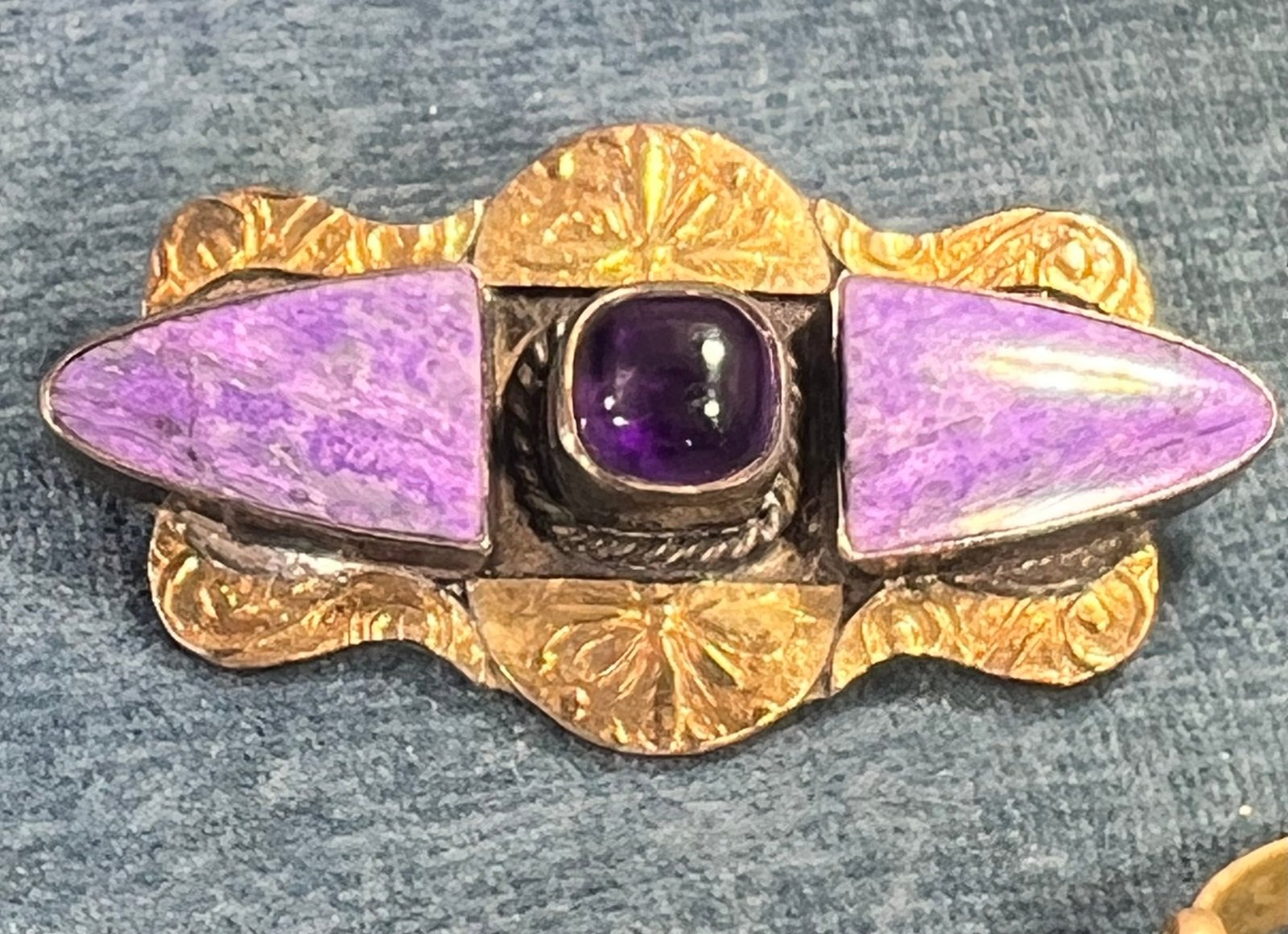 UNDER COST - Lot of 925 + Brass Jewelry w 14k Gold Amethyst Chain - Box 18