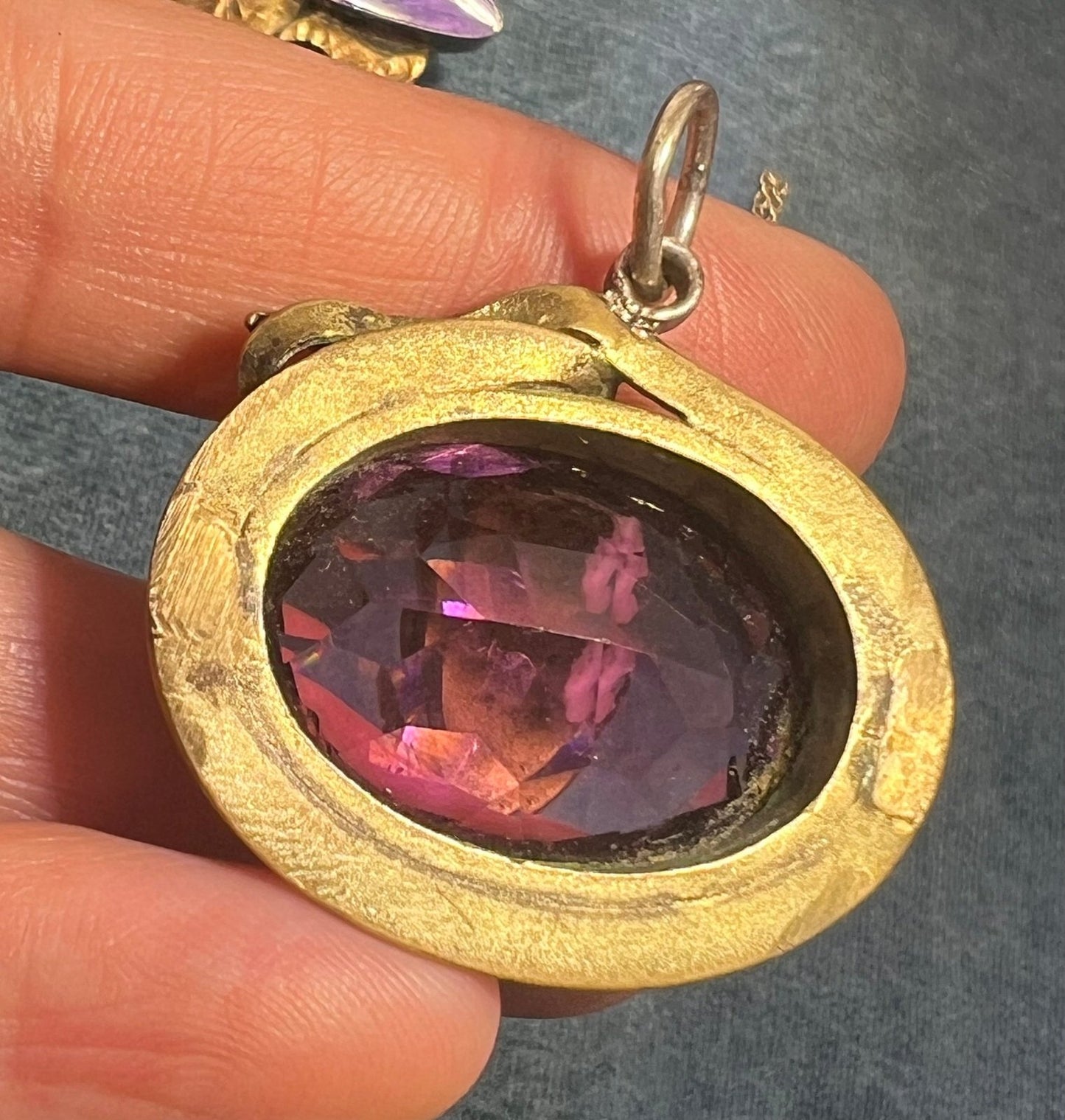 UNDER COST - Lot of 925 + Brass Jewelry w 14k Gold Amethyst Chain - Box 18