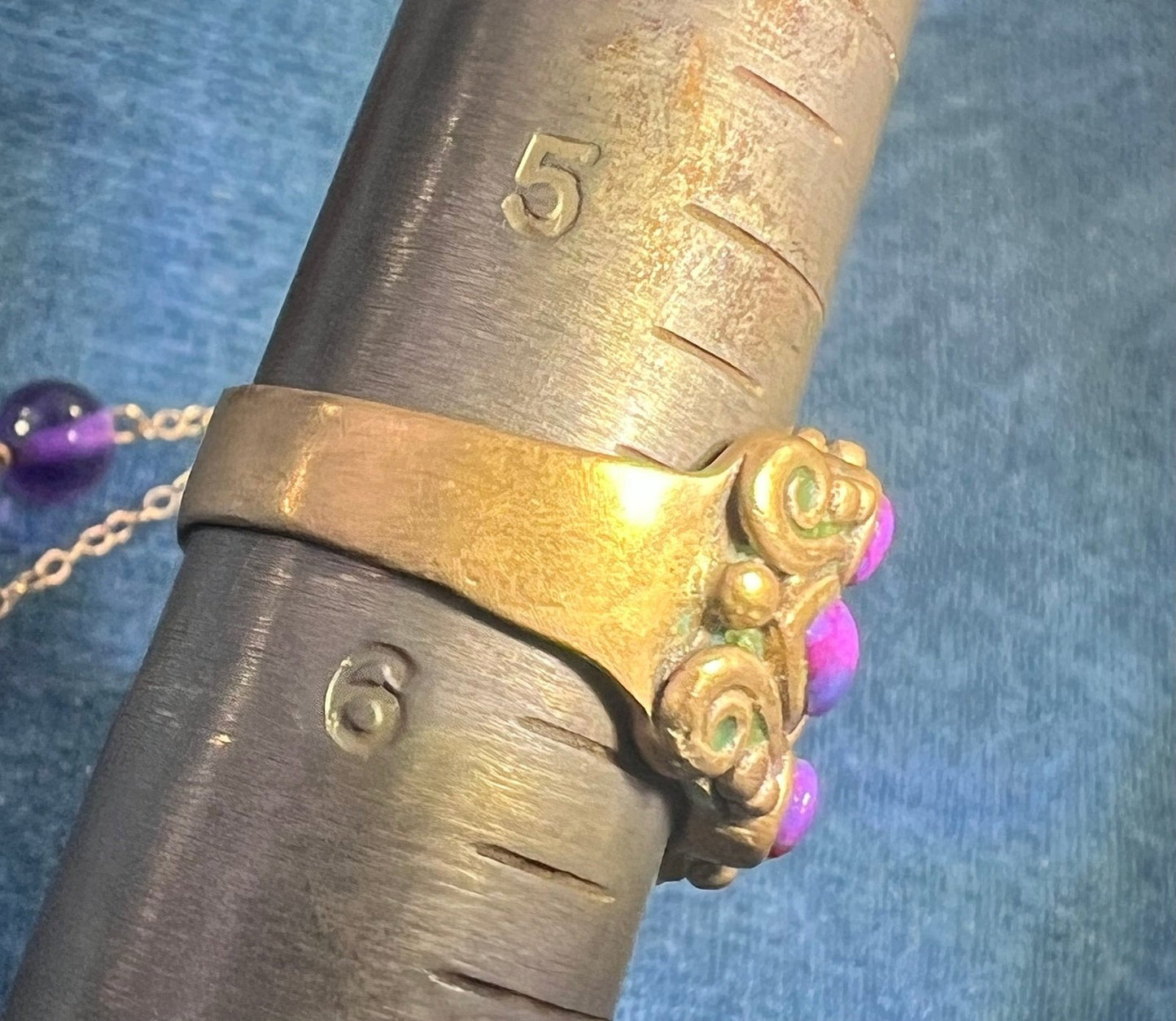 UNDER COST - Lot of 925 + Brass Jewelry w 14k Gold Amethyst Chain - Box 18