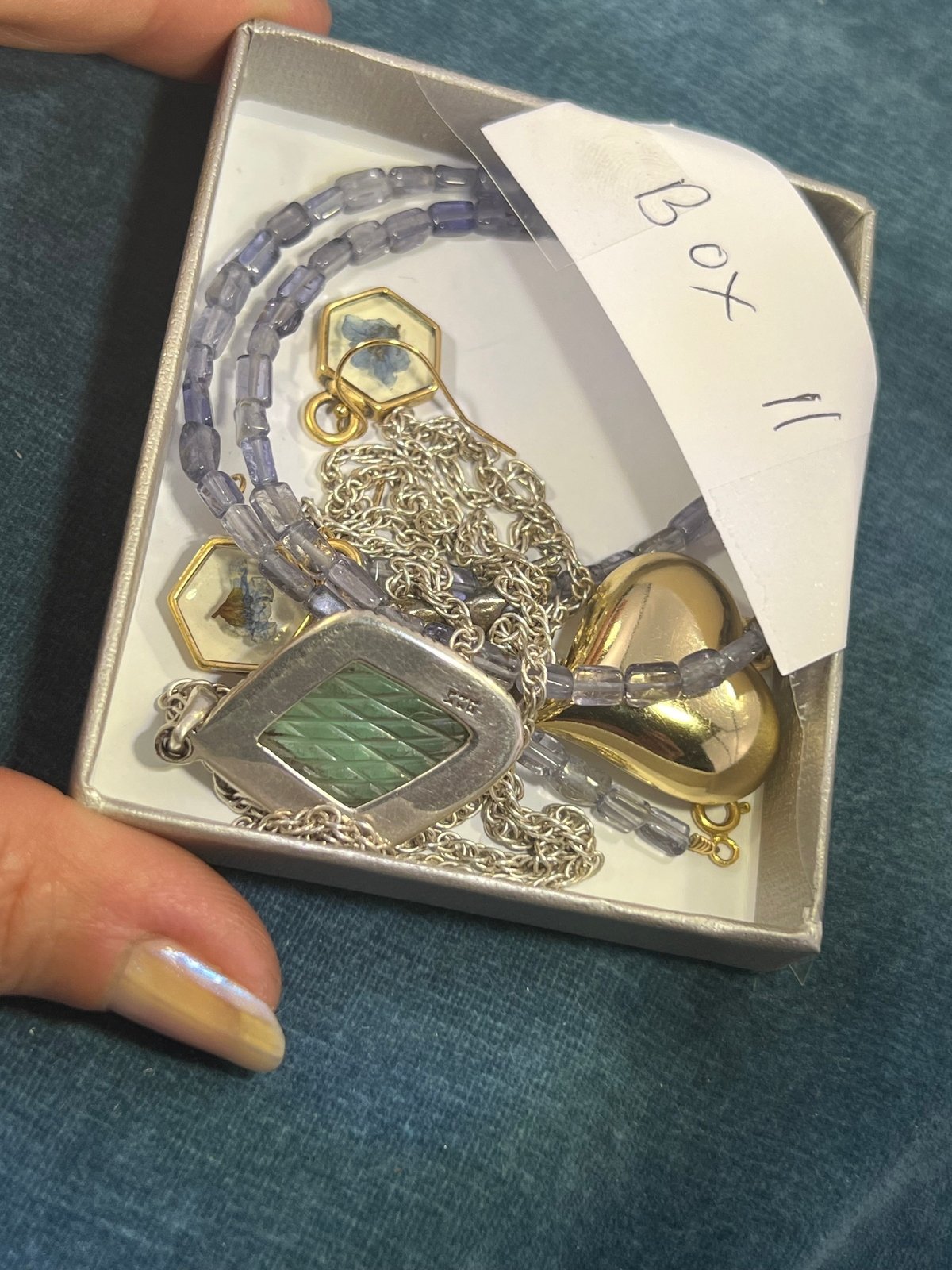 UNDER COST - Lot of 925 Jewelry + 14k Gold Tanzanite Necklace - Box 11