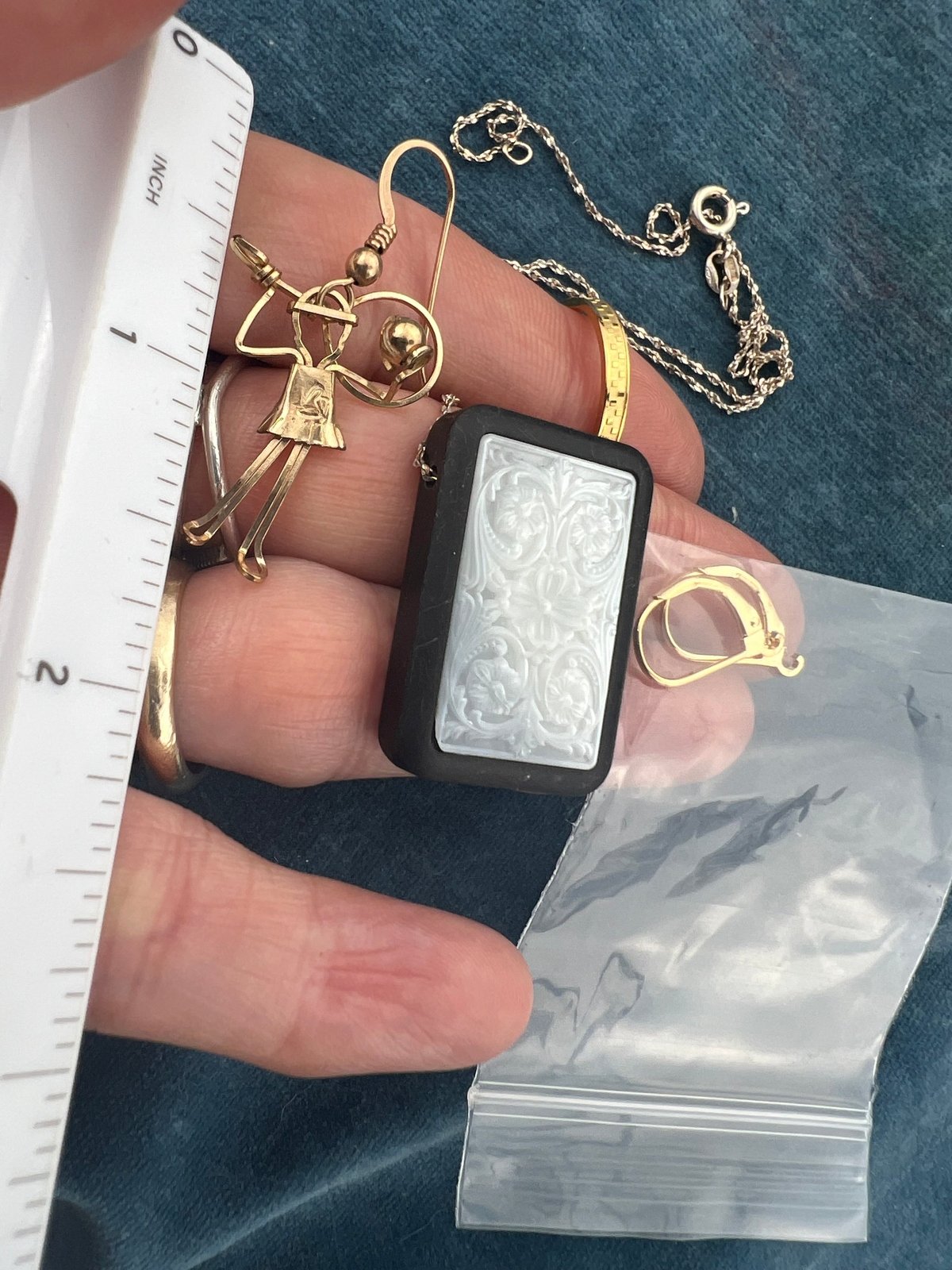 UNDER COST - Lot of 925 Jewelry - MOP + Stone Domino - Box Z8