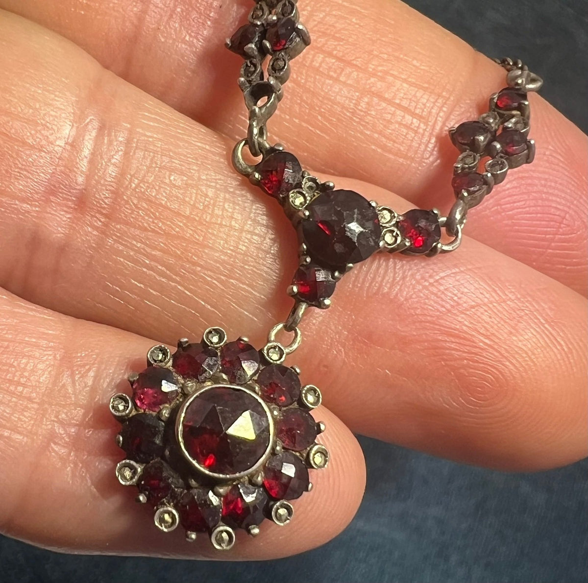 UNDER COST - Lot of 925 Jewelry w 14k + 10k Gold Garnet Items - Box 17