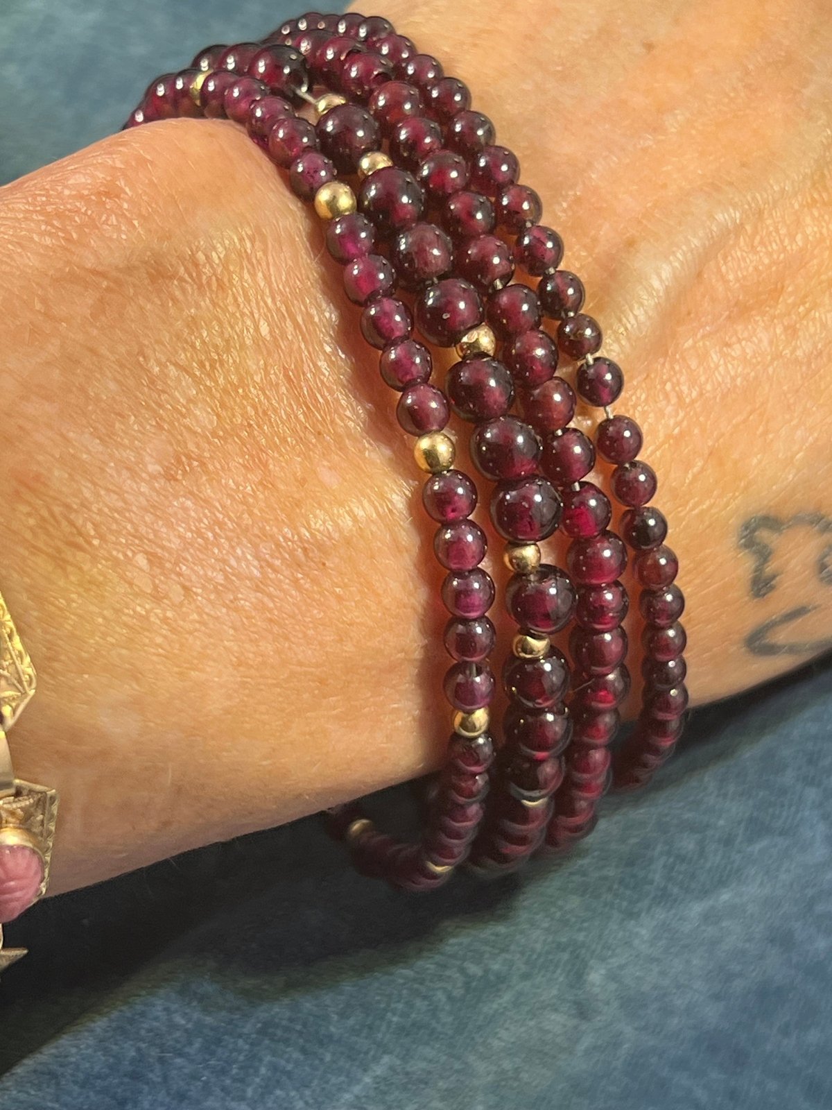 UNDER COST - Lot of 925 Jewelry w 14k + 10k Gold Garnet Items - Box 17