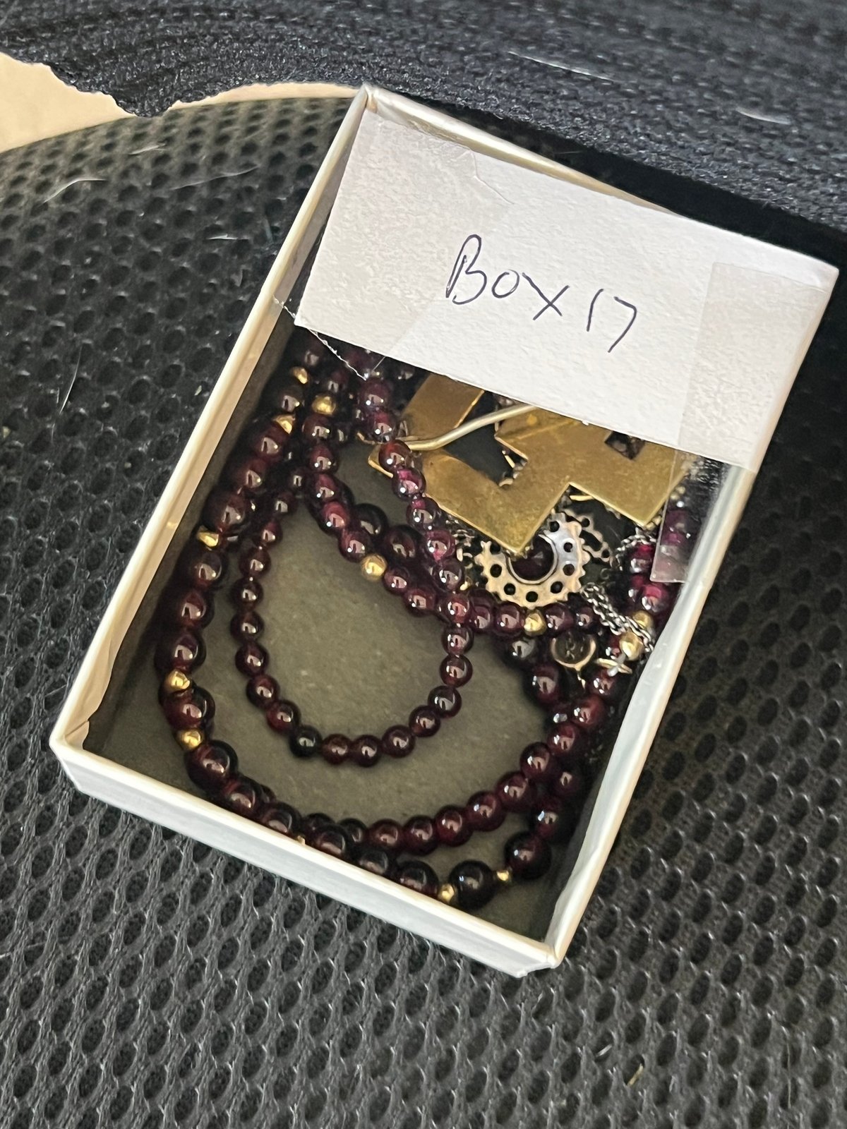 UNDER COST - Lot of 925 Jewelry w 14k + 10k Gold Garnet Items - Box 17