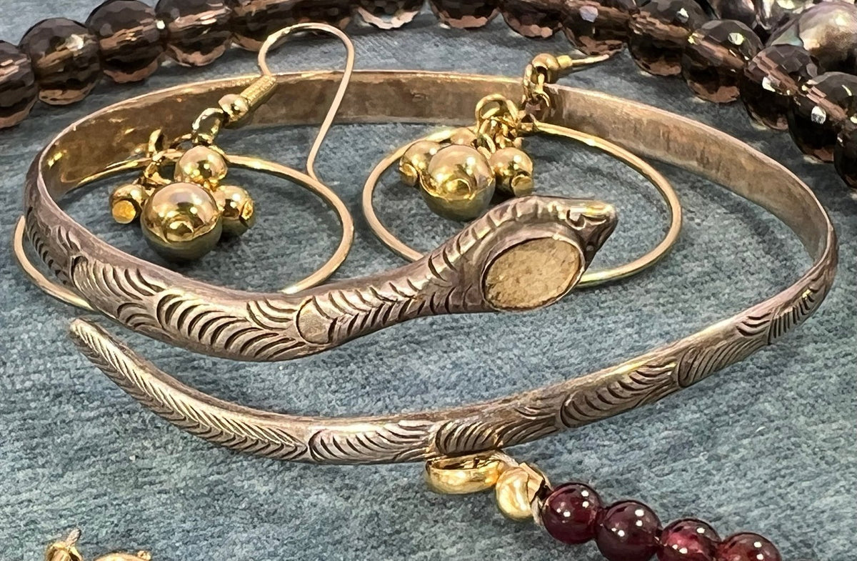 UNDER COST - Lot of 925 Jewelry w 14k Gold Topaz Bracelet - Box 22