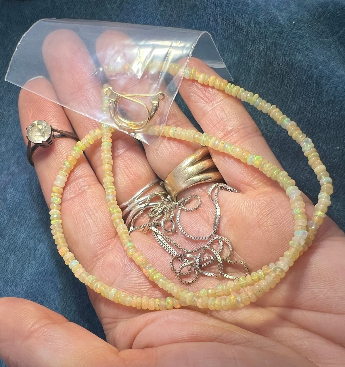 UNDER COST - Lot of 925 Jewelry w Opal + 9k Gold /925 Ring - Box Z9
