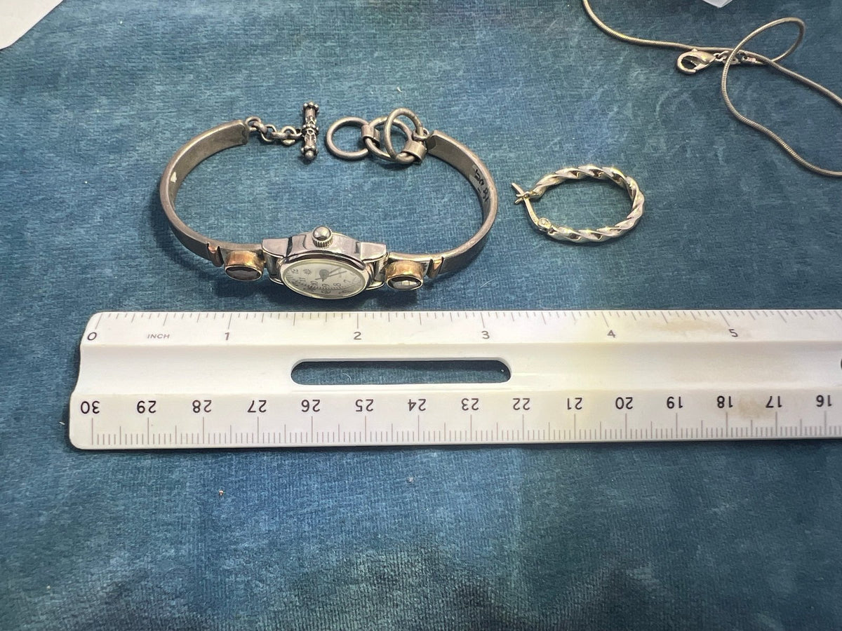 UNDER COST - Lot of Jewelry - Hoop Earrings + 14k /925 Watch Ends - Box Z14