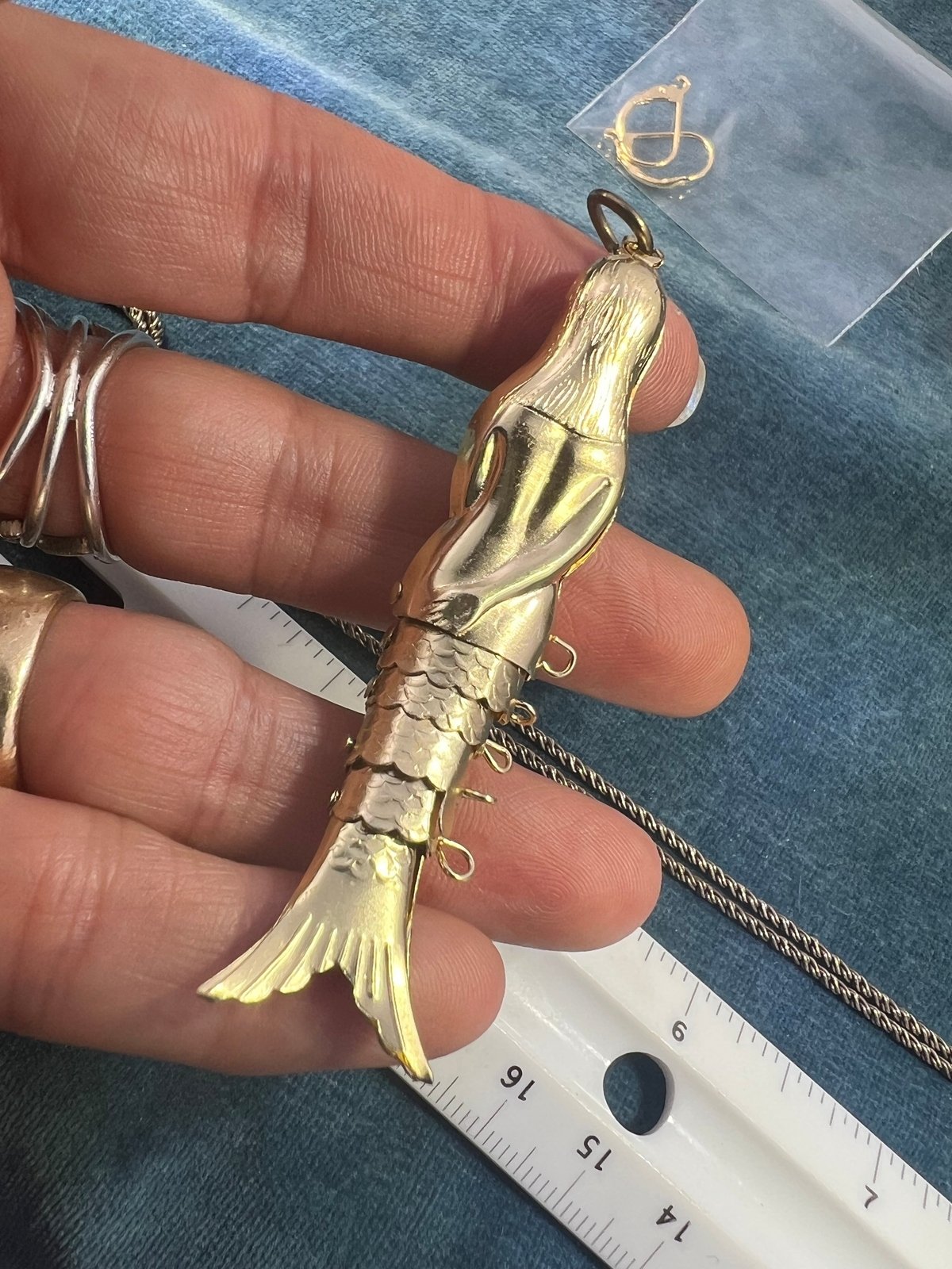 UNDER COST - Lot of Jewelry - Jointed Mermaid + 925 Rope Chain - Box Z18