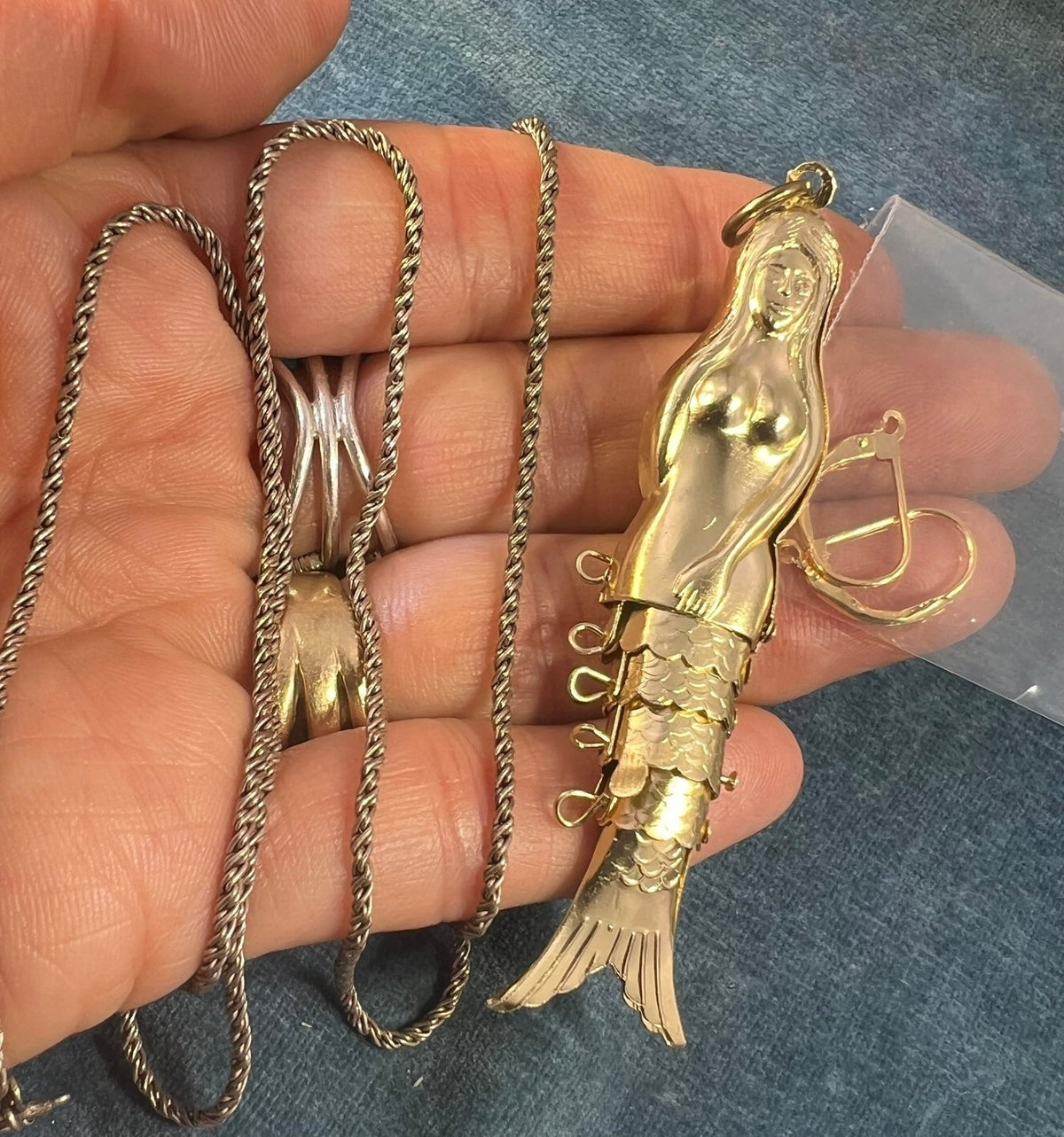 UNDER COST - Lot of Jewelry - Jointed Mermaid + 925 Rope Chain - Box Z18