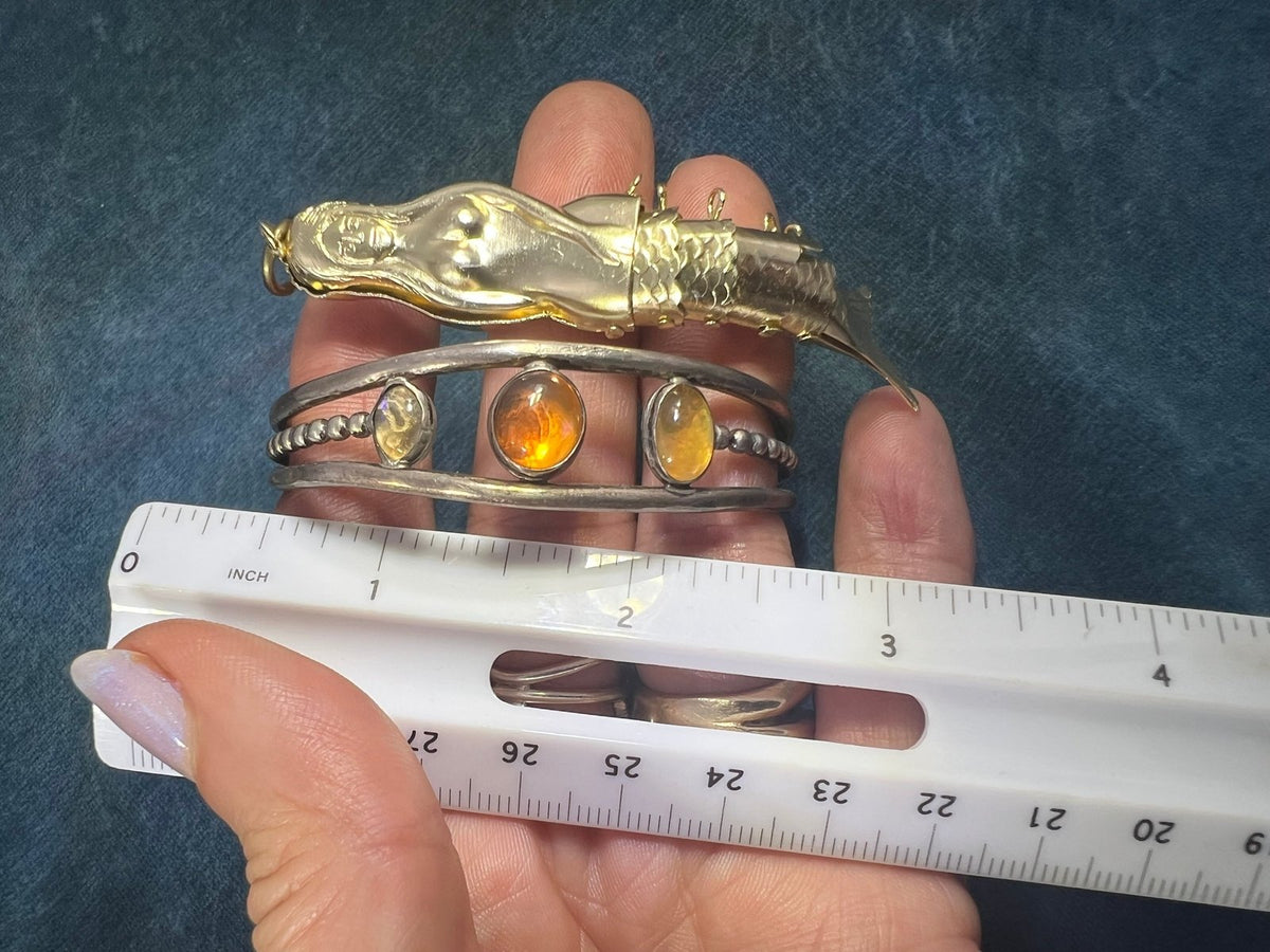 UNDER COST - Lot of Jewelry - Jointed Mermaid + Jelly Opal Bangle - Box Z15