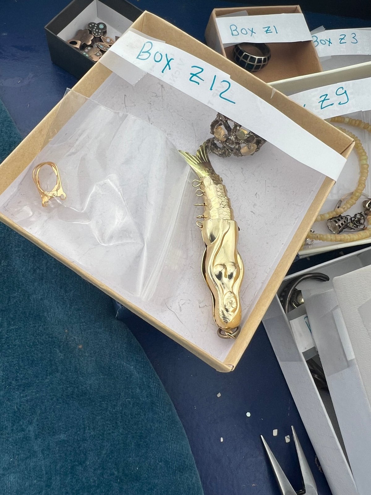 UNDER COST - Lot of Jewelry - Jointed Mermaid + Opal Ring - Box Z12