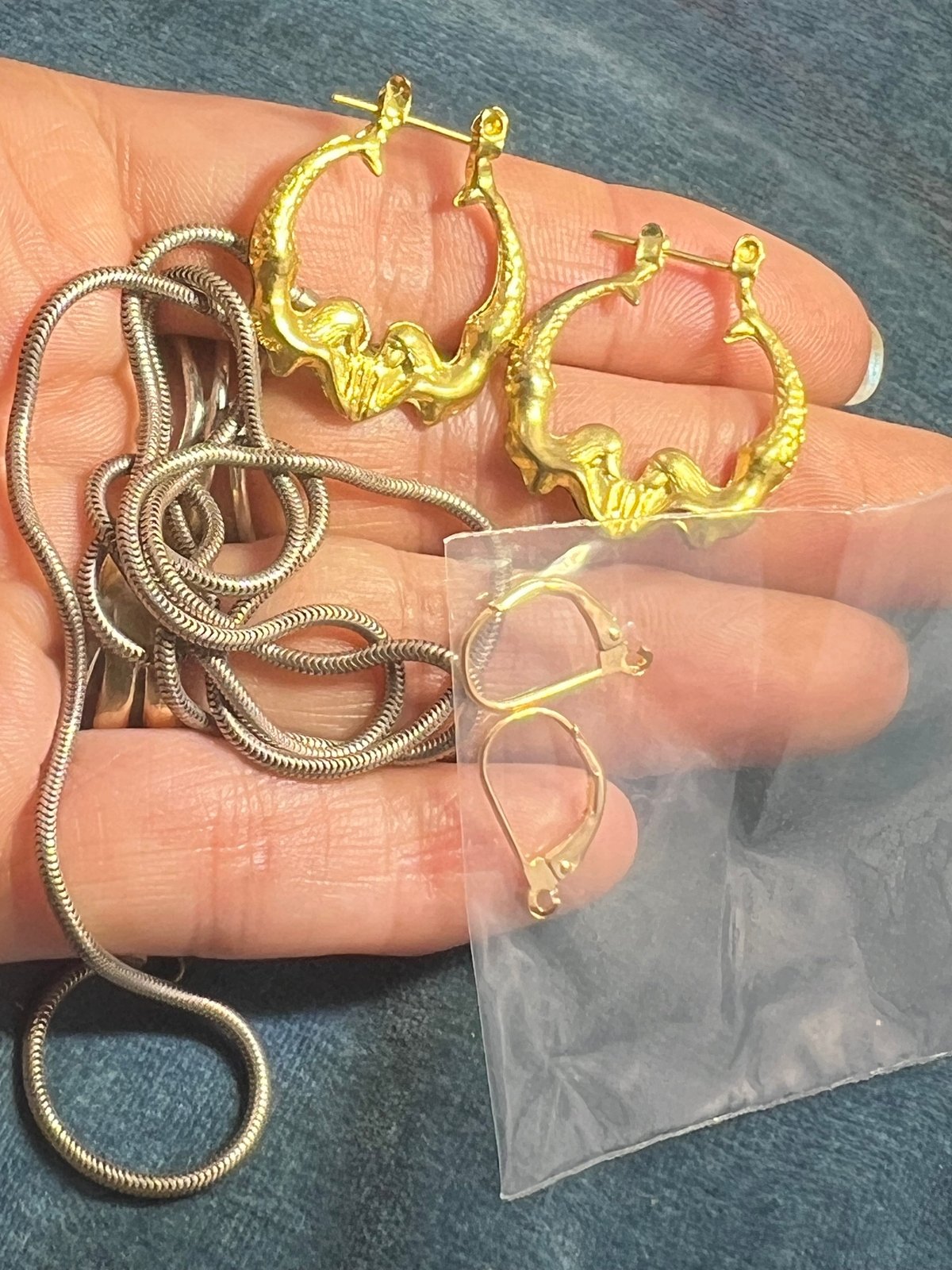 UNDER COST - Lot of Jewelry - Mermaid Earrings + Snake Chain - Box Z13