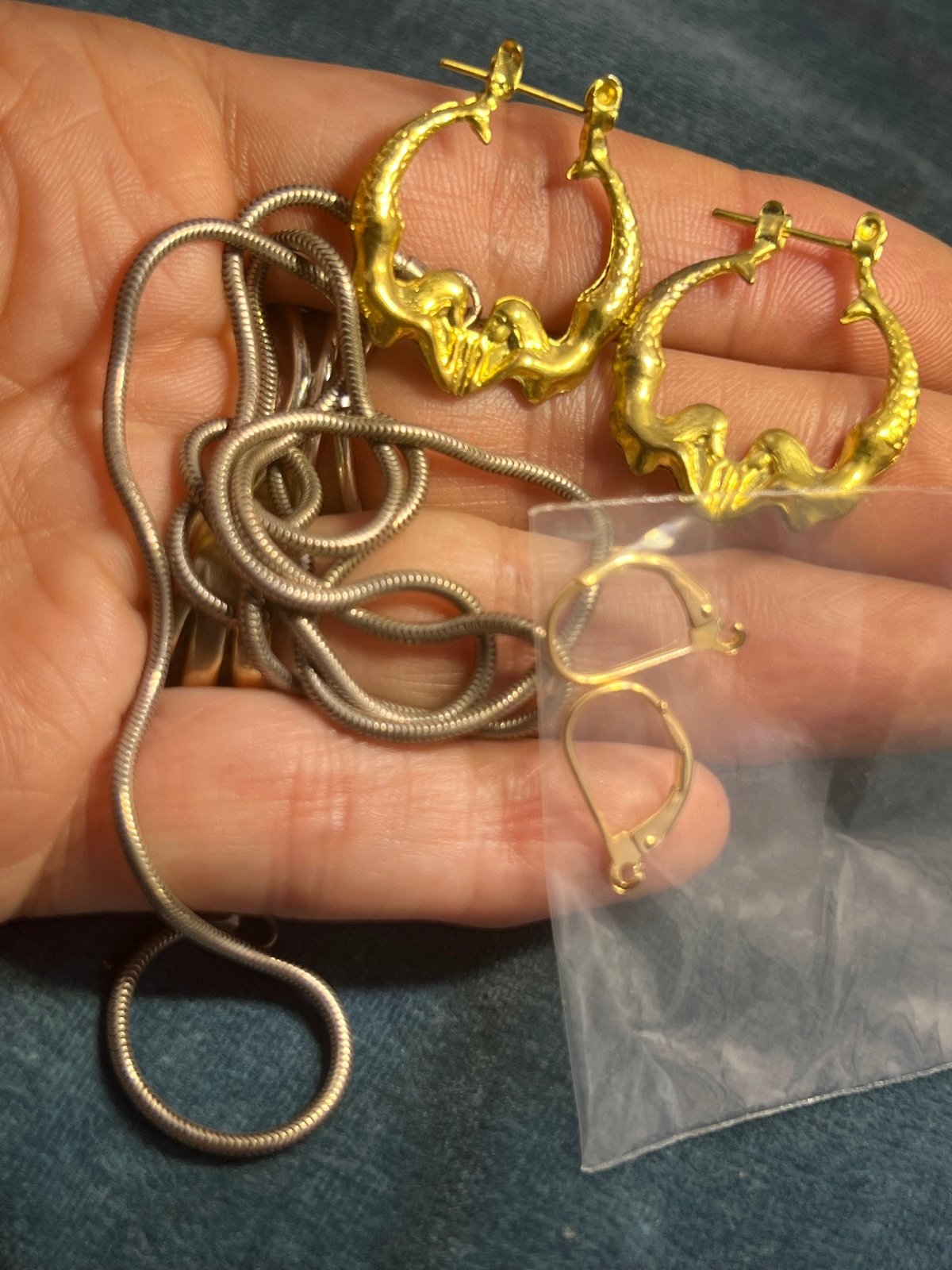 UNDER COST - Lot of Jewelry - Mermaid Earrings + Snake Chain - Box Z13