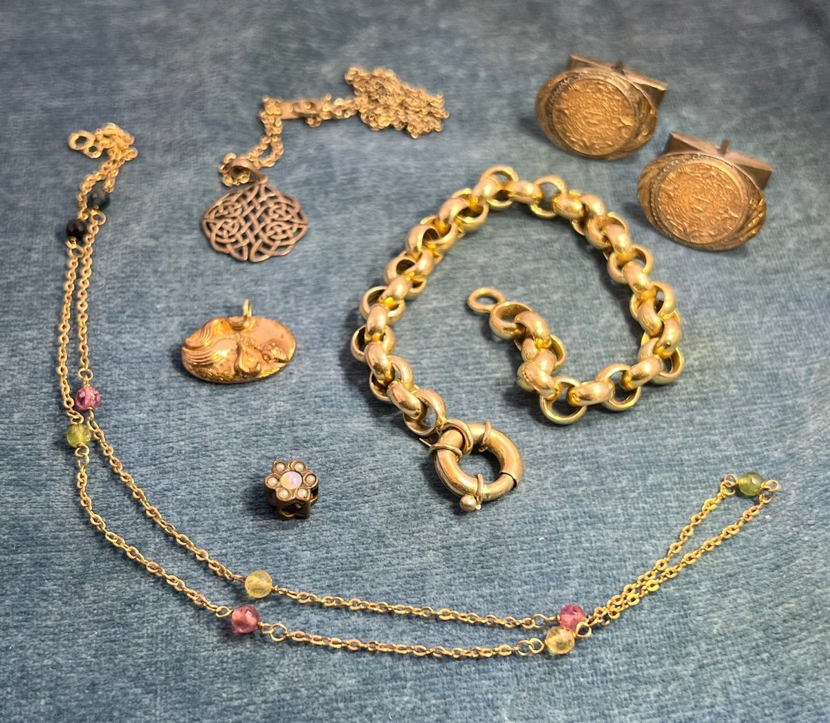 UNDER COST - Lot of Jewelry w 14k Tourmaline Necklace- Box 13