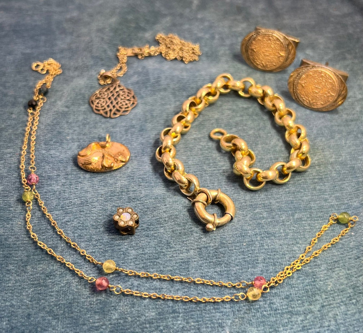 UNDER COST - Lot of Jewelry w 14k Tourmaline Necklace- Box 13