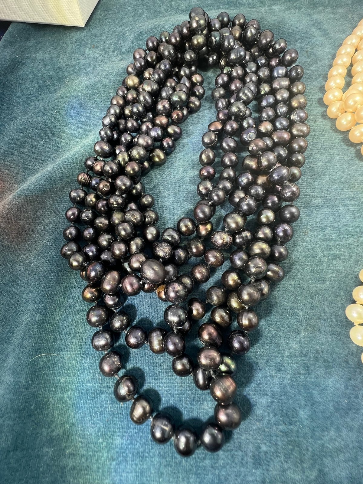 UNDER COST - Lot of Natural Pearl Necklaces One is 14k - Box 8