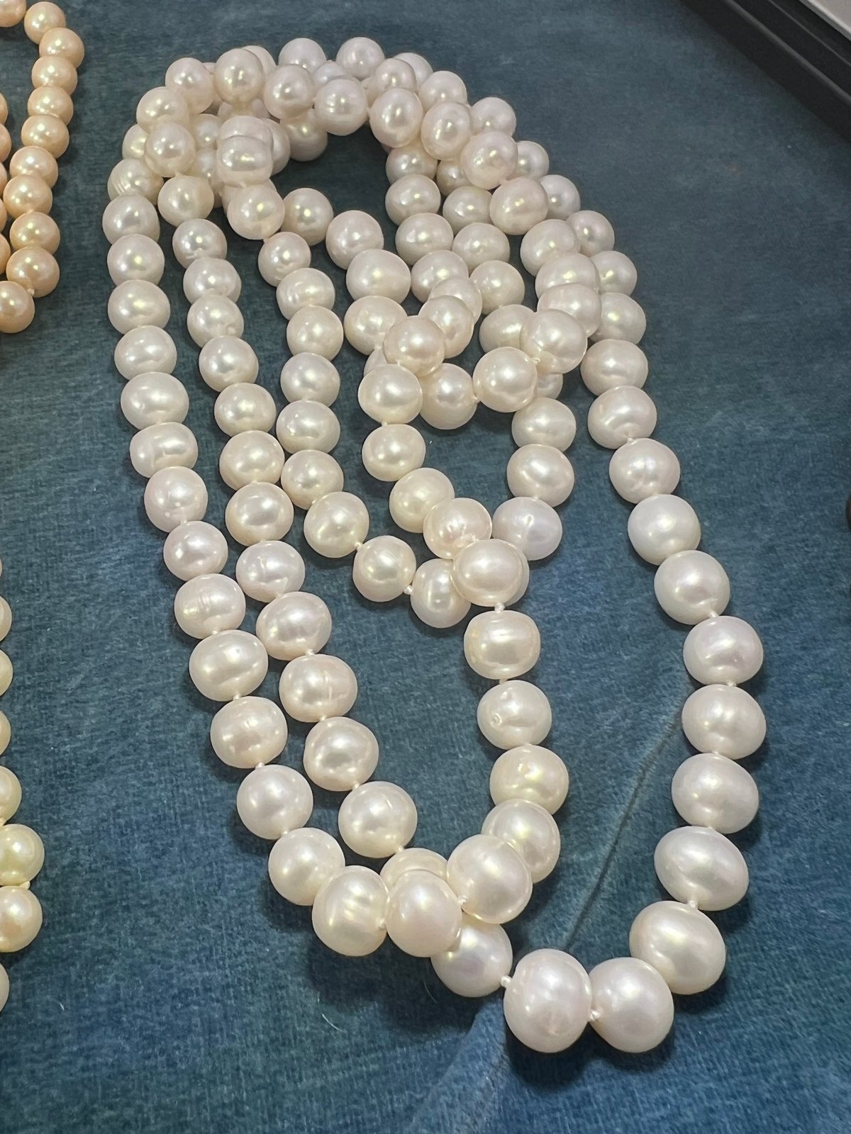 UNDER COST - Lot of Natural Pearl Necklaces One is 14k - Box 8