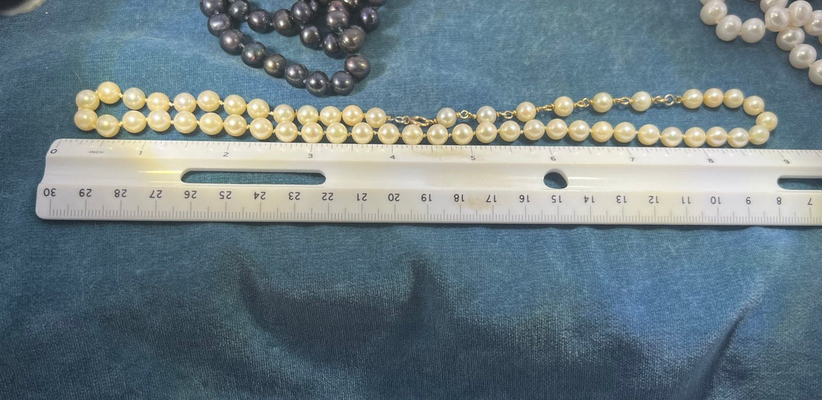 UNDER COST - Lot of Natural Pearl Necklaces One is 14k - Box 8