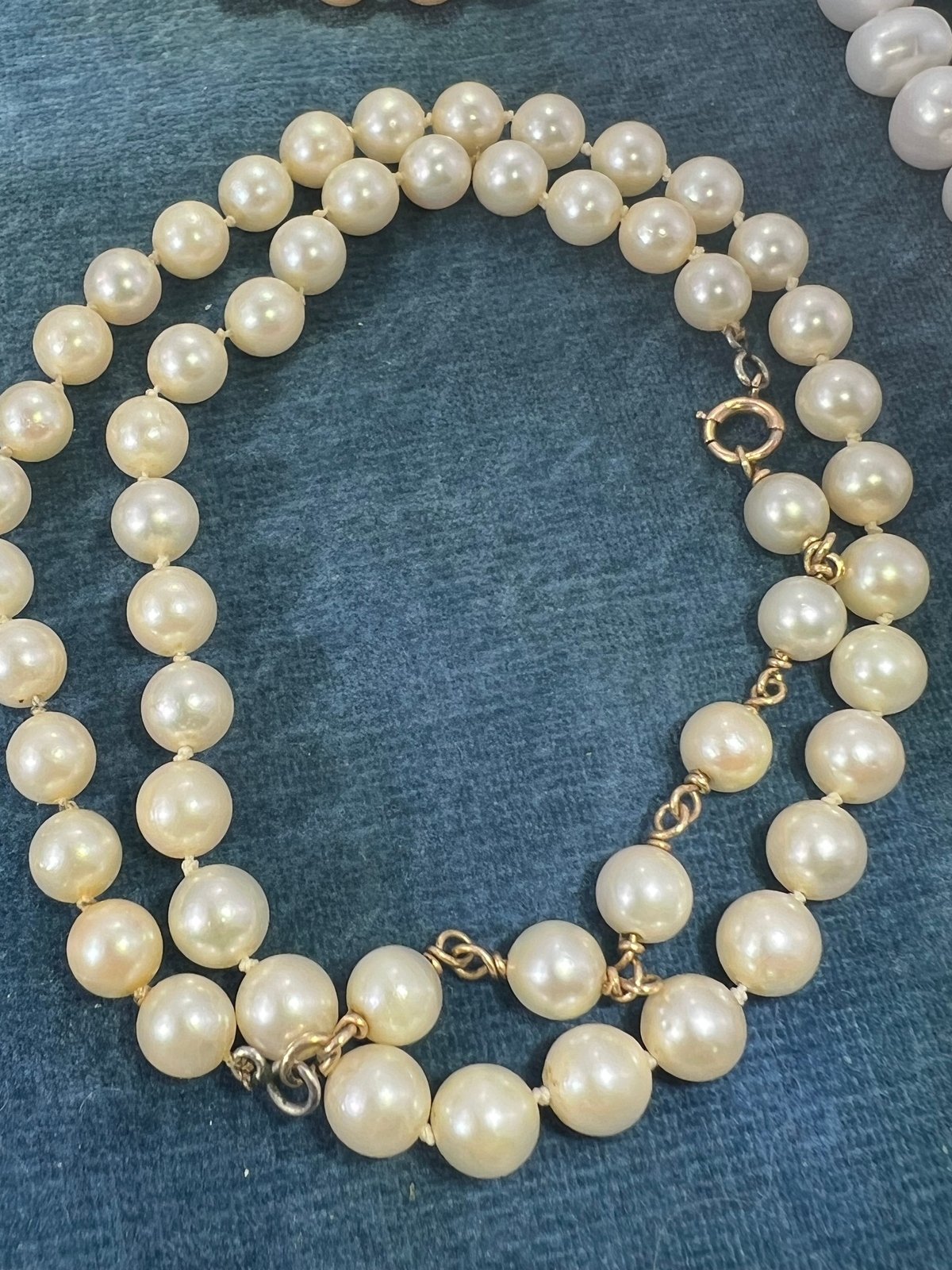 UNDER COST - Lot of Natural Pearl Necklaces One is 14k - Box 8