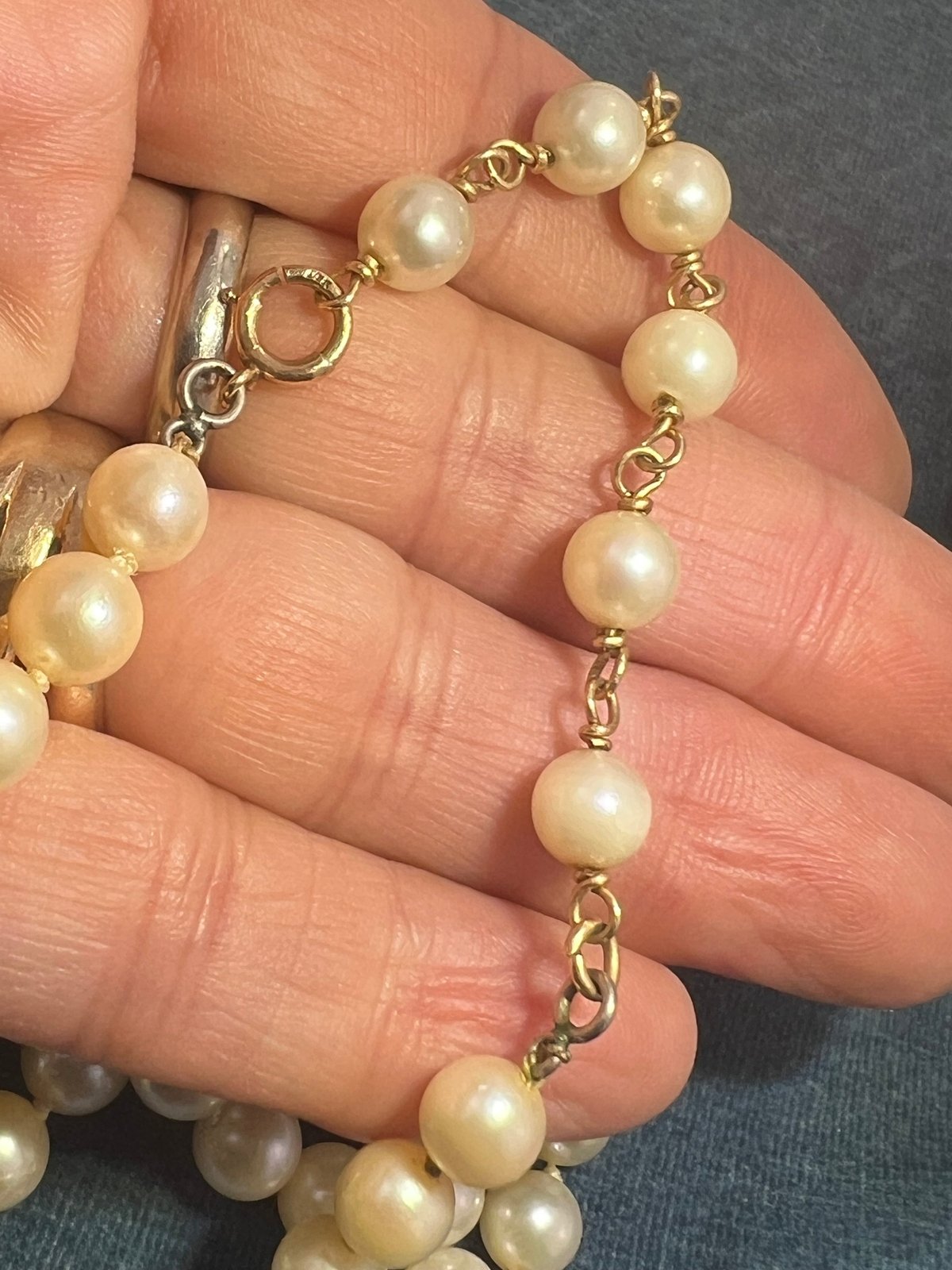 UNDER COST - Lot of Natural Pearl Necklaces One is 14k - Box 8