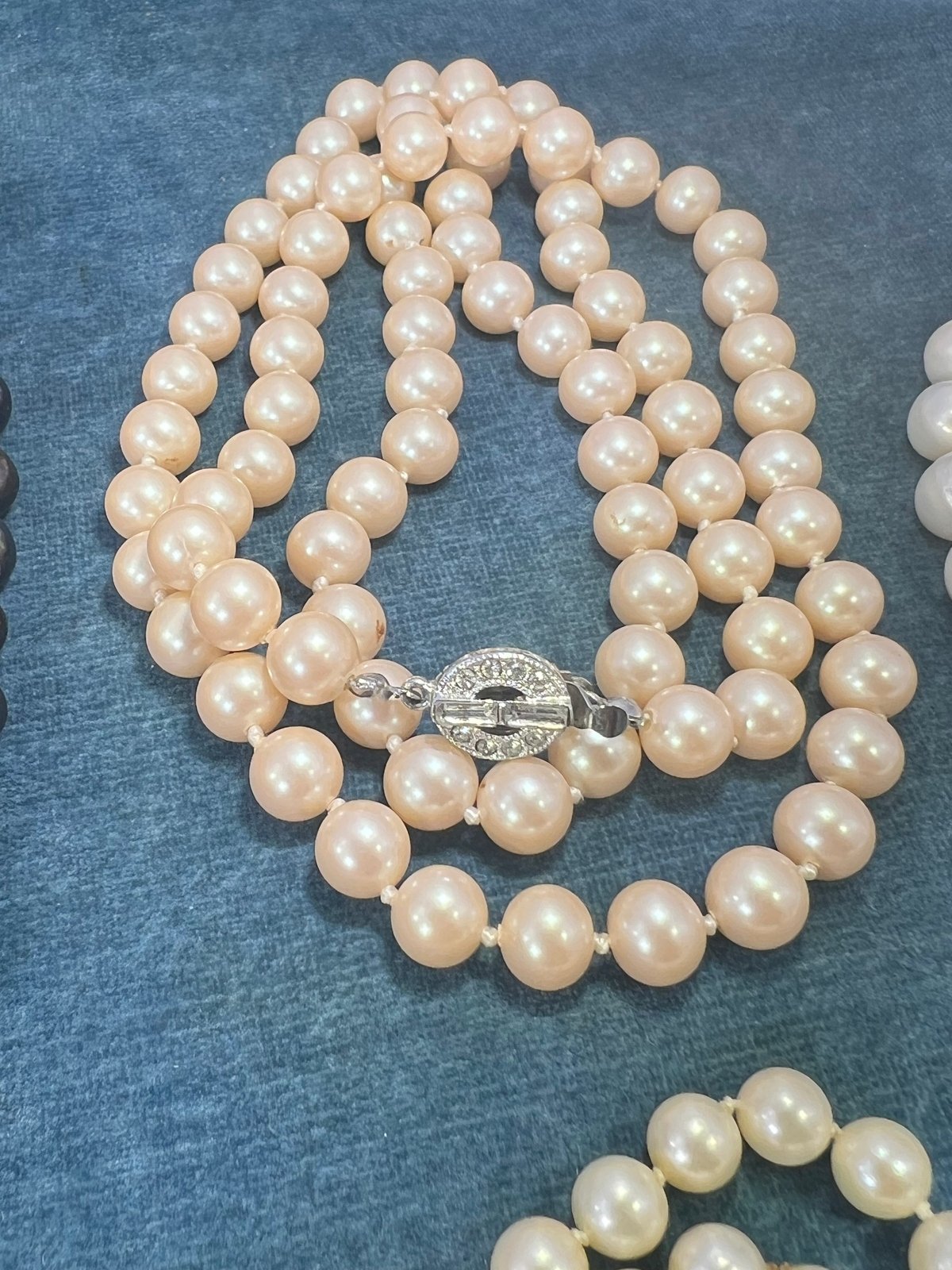 UNDER COST - Lot of Natural Pearl Necklaces One is 14k - Box 8