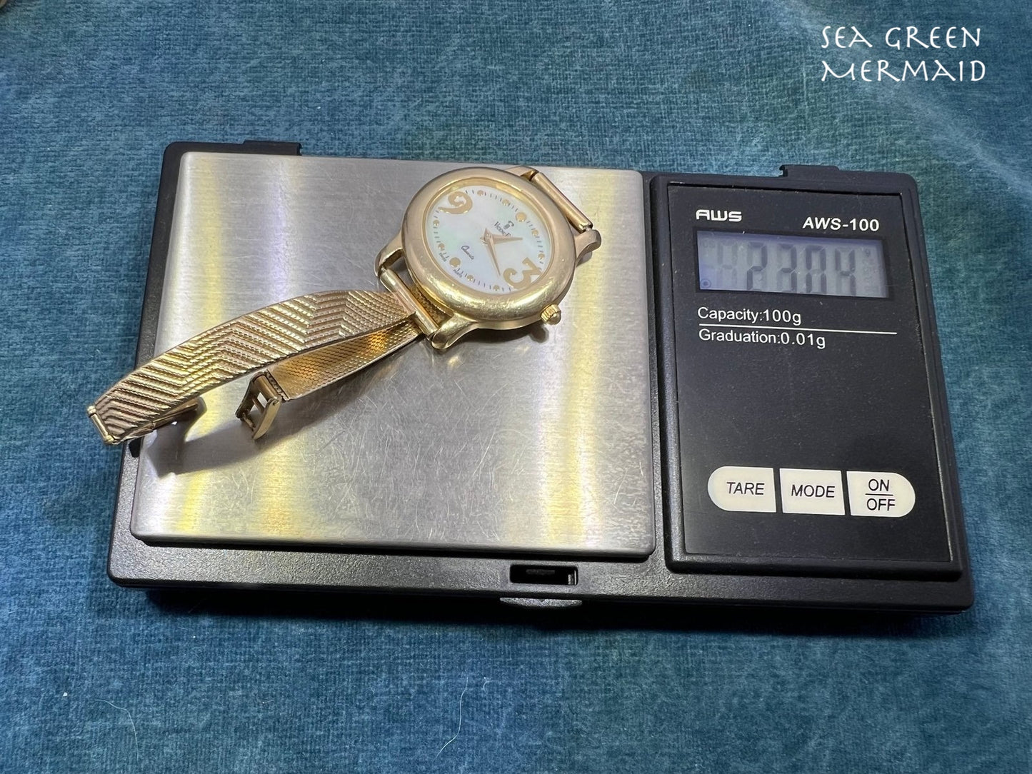 Under Scrap - 14k Gold Bracelet Watch + Band. Vicence + Wittnauer. Works!