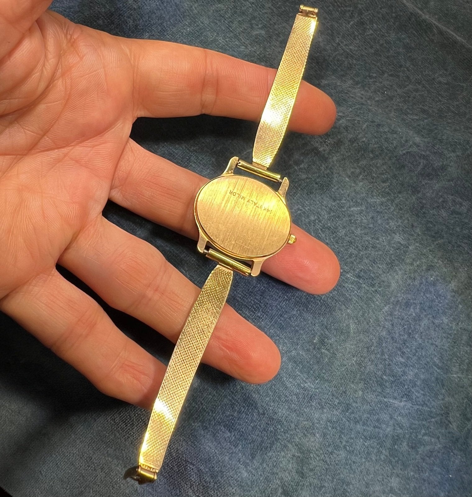 Under Scrap - 14k Gold Bracelet Watch + Band. Vicence + Wittnauer. Works!