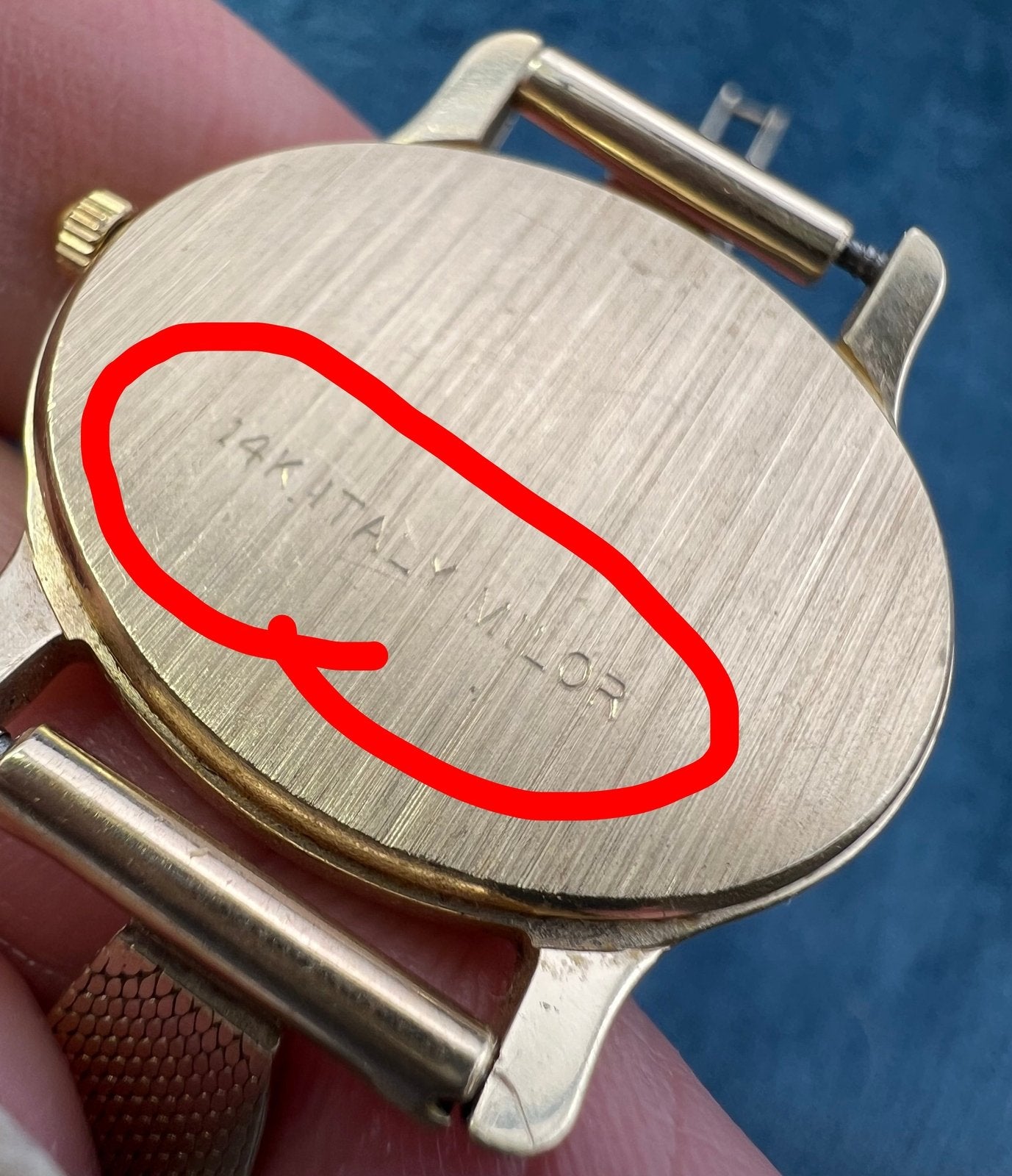 Under Scrap - 14k Gold Bracelet Watch + Band. Vicence + Wittnauer. Works!