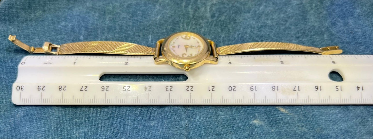 Under Scrap - 14k Gold Bracelet Watch + Band. Vicence + Wittnauer. Works!
